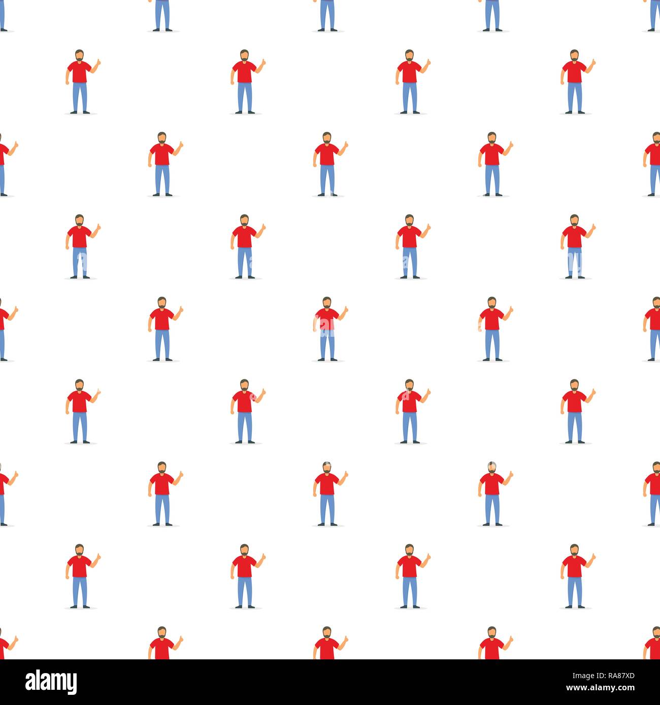 Thumb up man pattern seamless vector repeat for any web design Stock Vector
