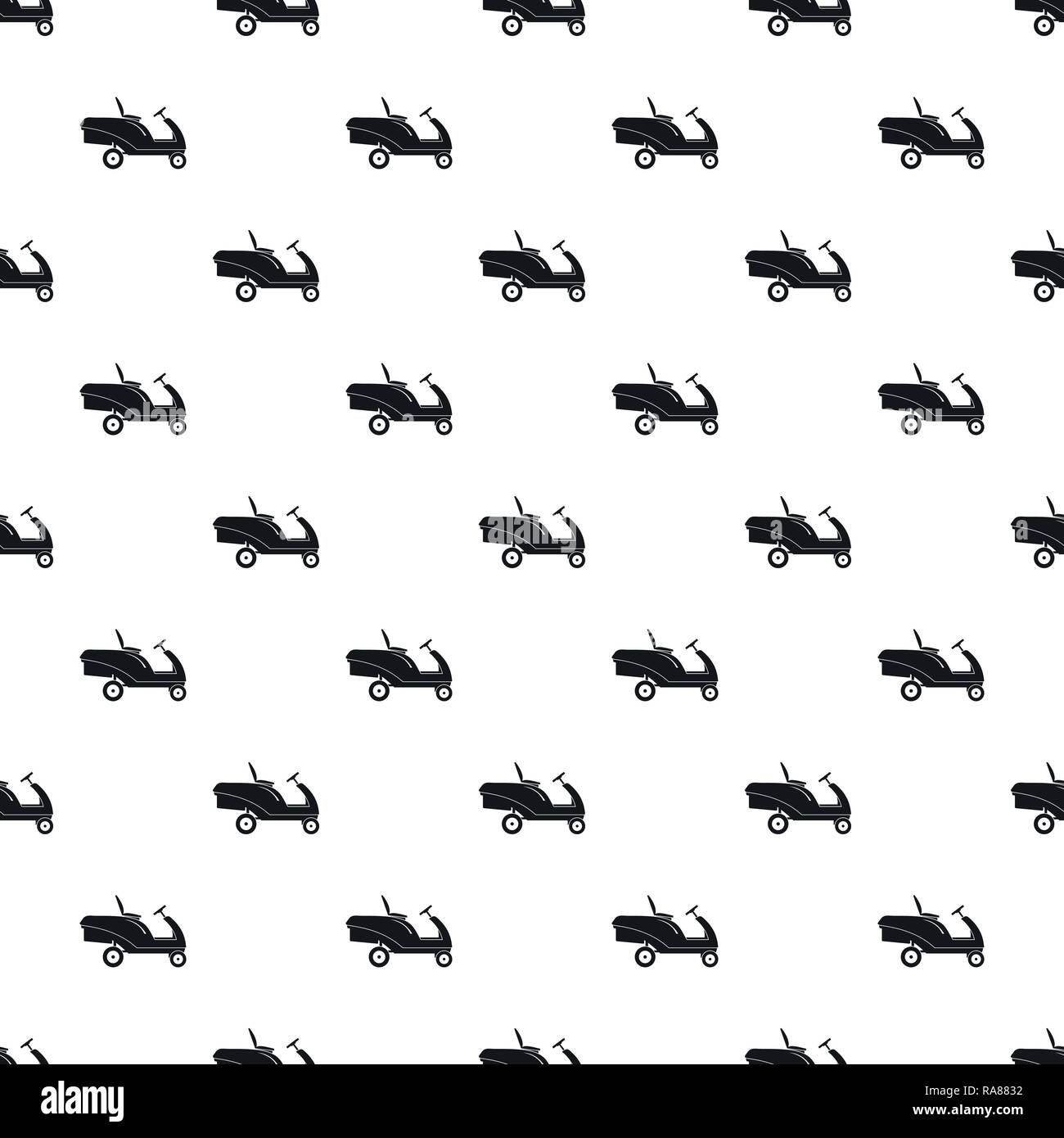 Grass cut truck pattern seamless vector repeat geometric for any web design Stock Vector