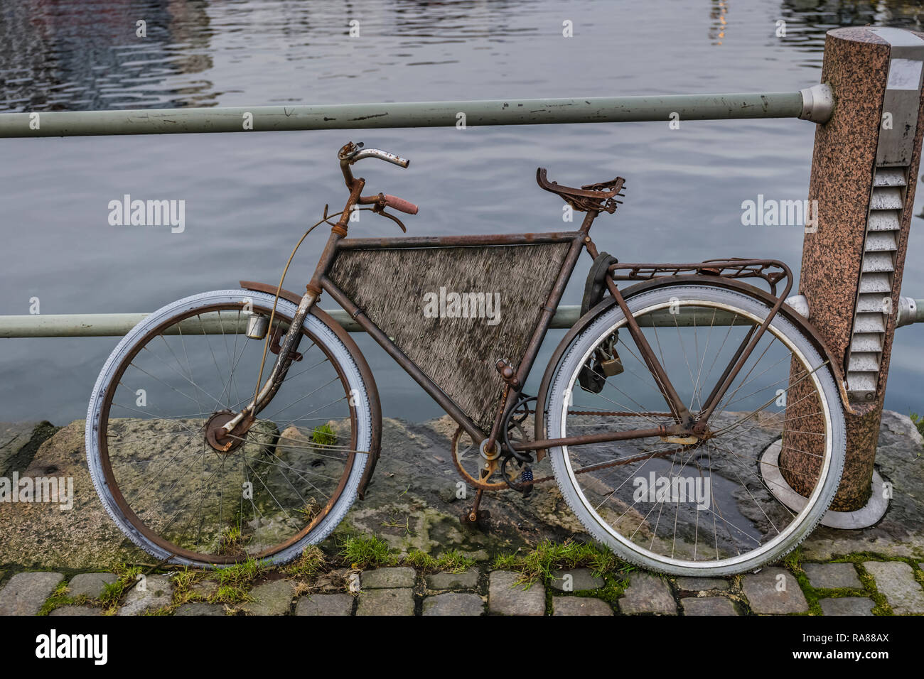 Old bike, Bergen, Norway. Stock Photo