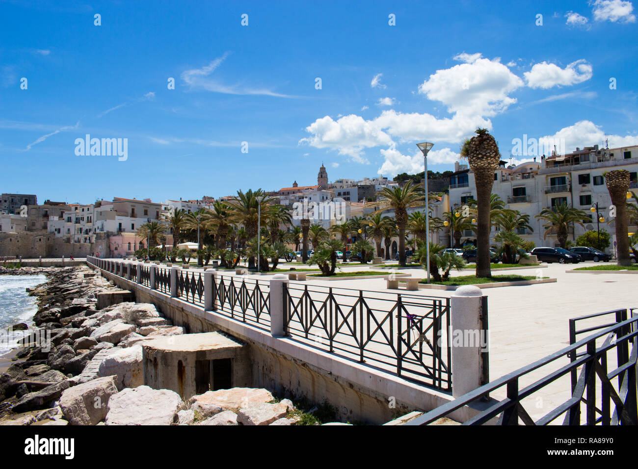 View of the square of Vieste Stock Photo