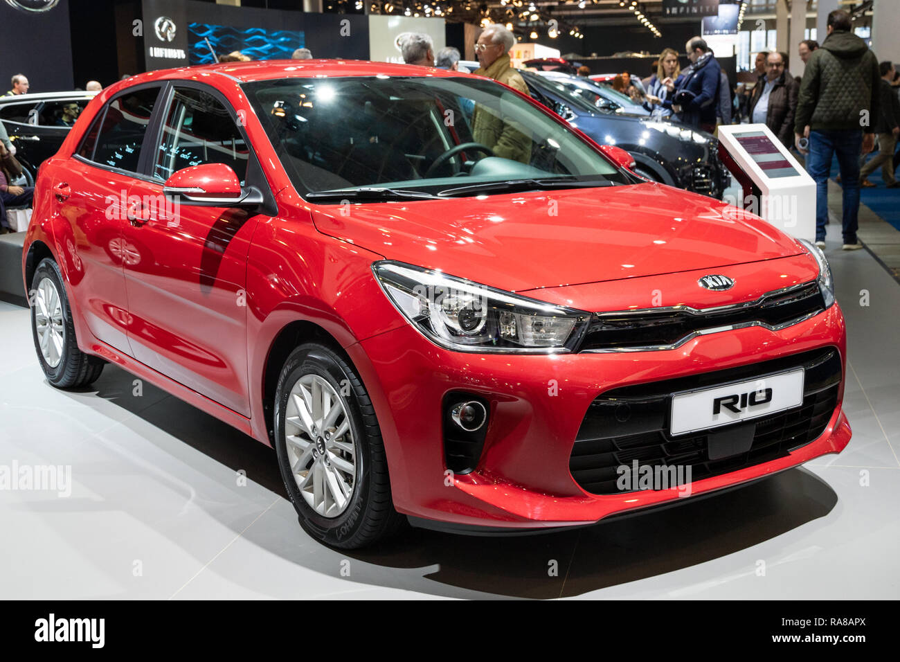 BRUSSELS - JAN 19, 2017: Kia Rio car presented at the Brussels Autosalon Motor Show. Stock Photo