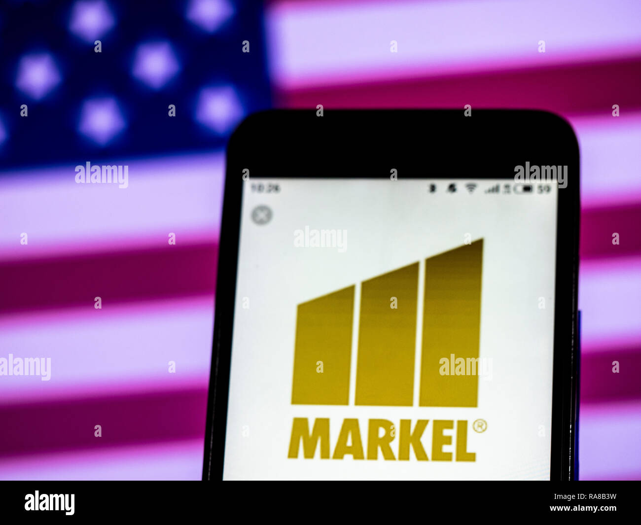KIEV, UKRAINE Jan 2, 2019 Markel Corporation Insurance company logo