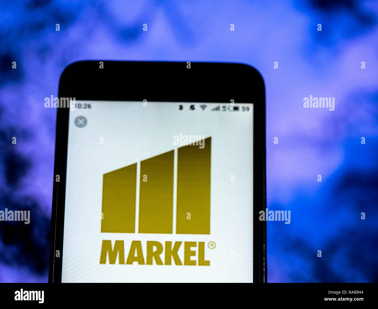 KIEV, UKRAINE Jan 2, 2019 Markel Corporation Insurance company logo