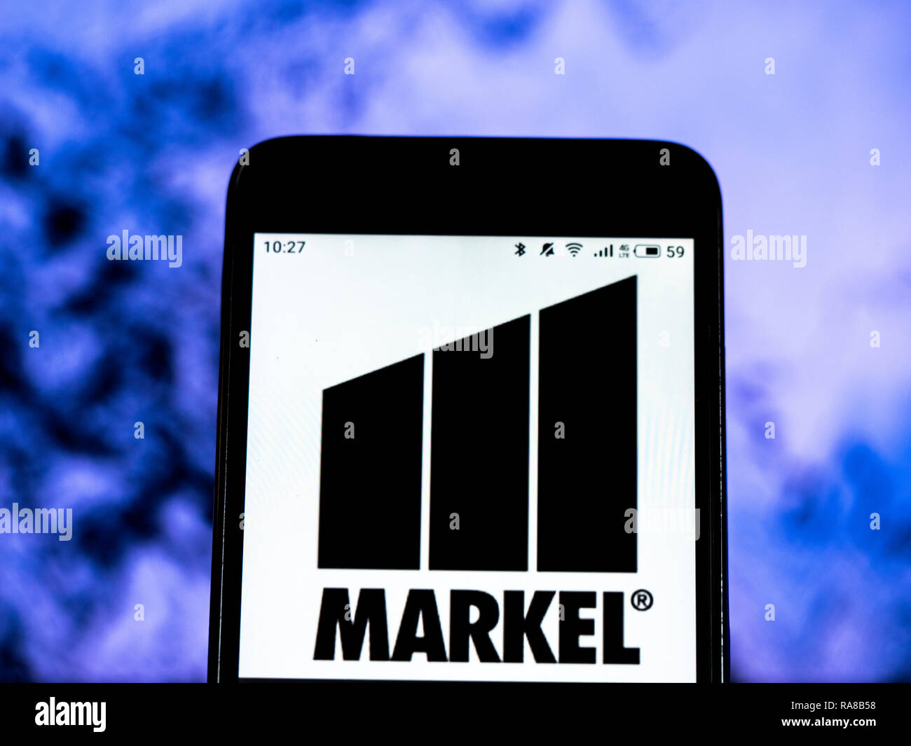 KIEV, UKRAINE Jan 2, 2019 Markel Corporation Insurance company logo
