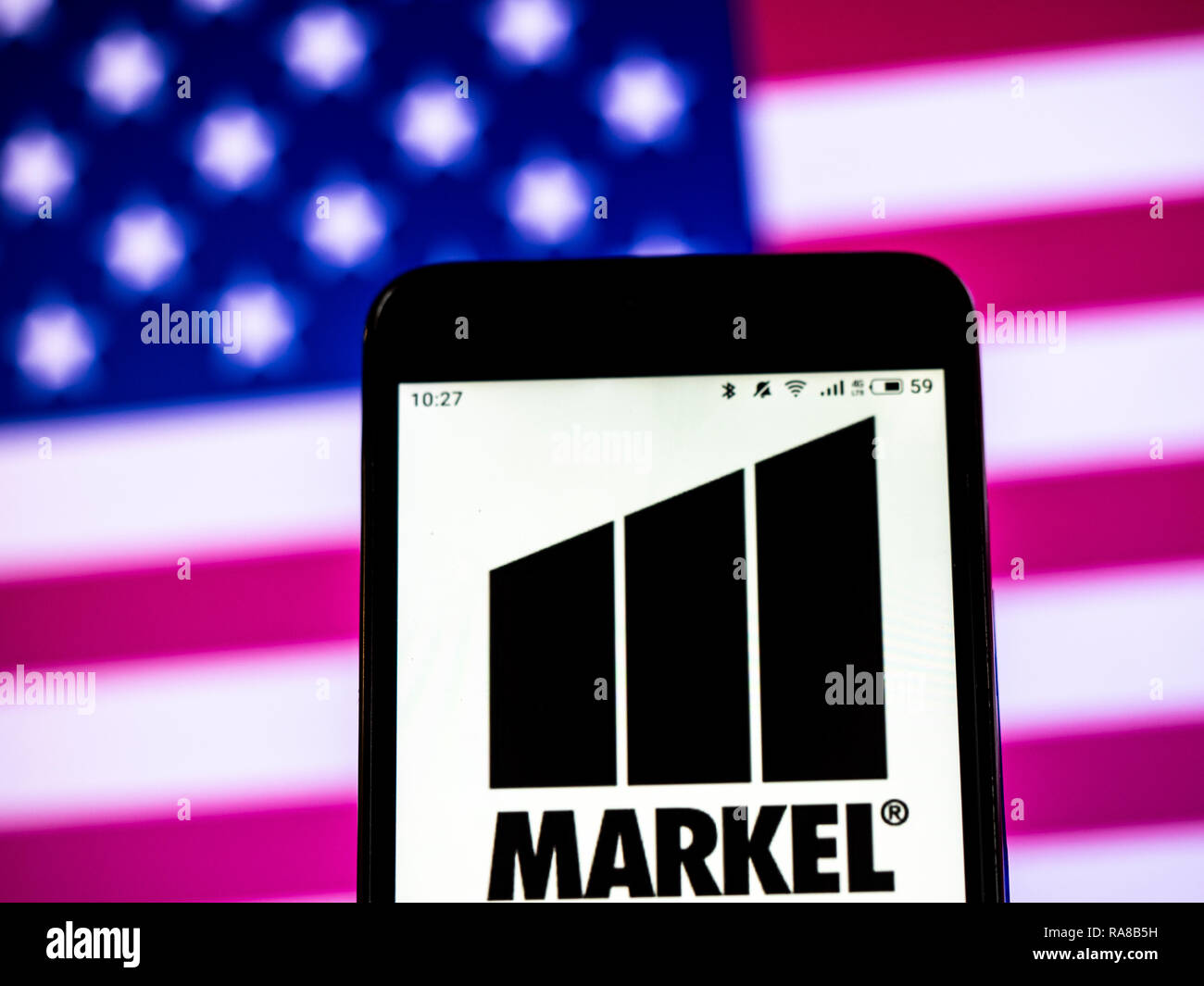KIEV, UKRAINE Jan 2, 2019 Markel Corporation Insurance company logo