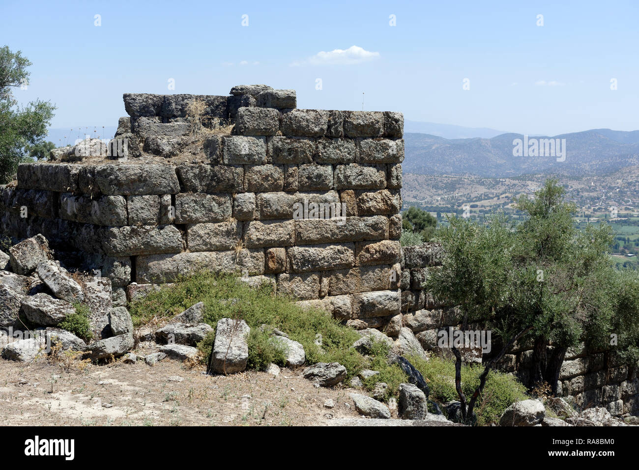 Hellenistic city wall, ancient city of Alinda, Caria, Anatolia, Turkey. Stock Photo