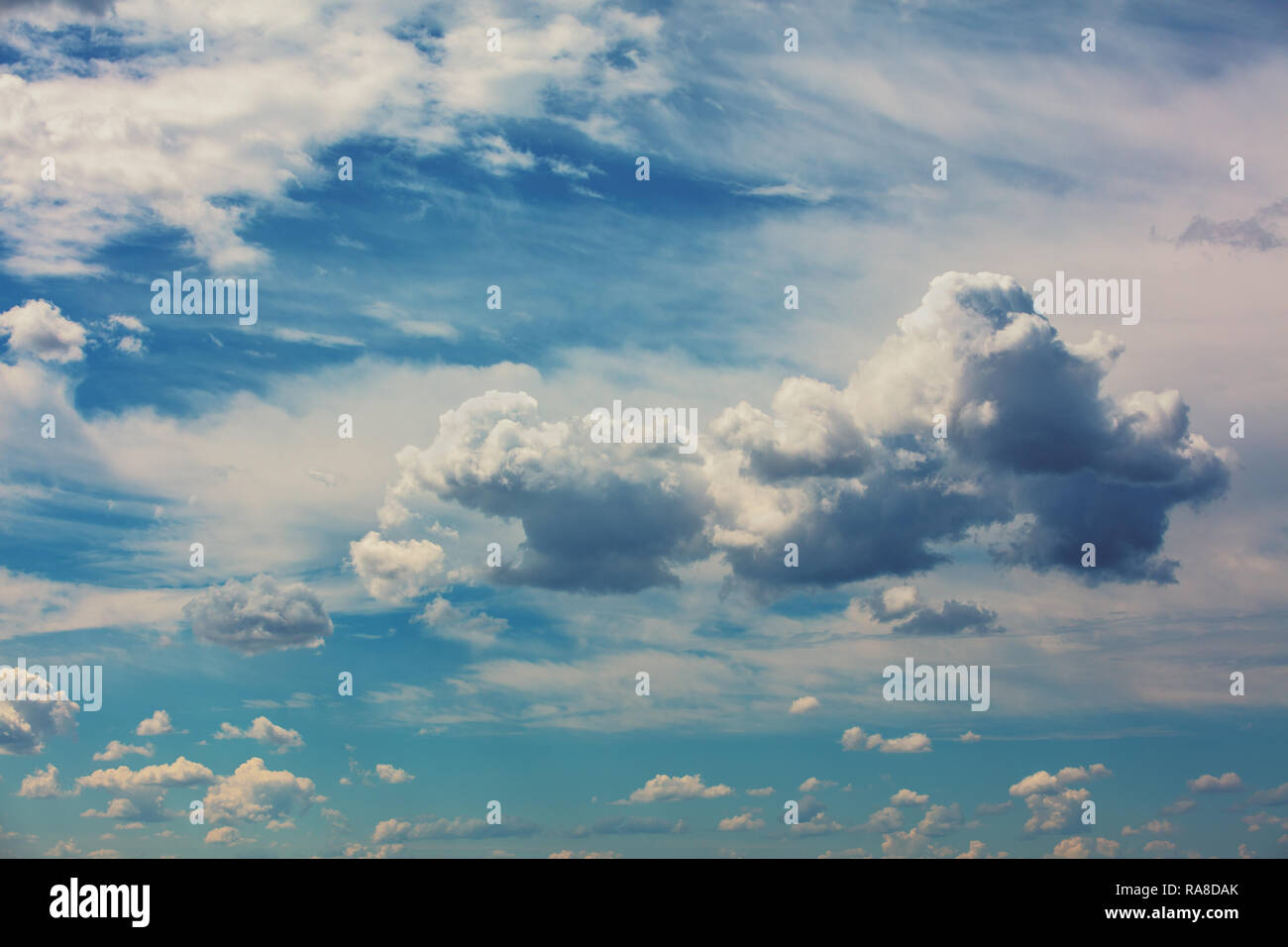 Blue sky with white clouds. Abstract nature background Stock Photo - Alamy