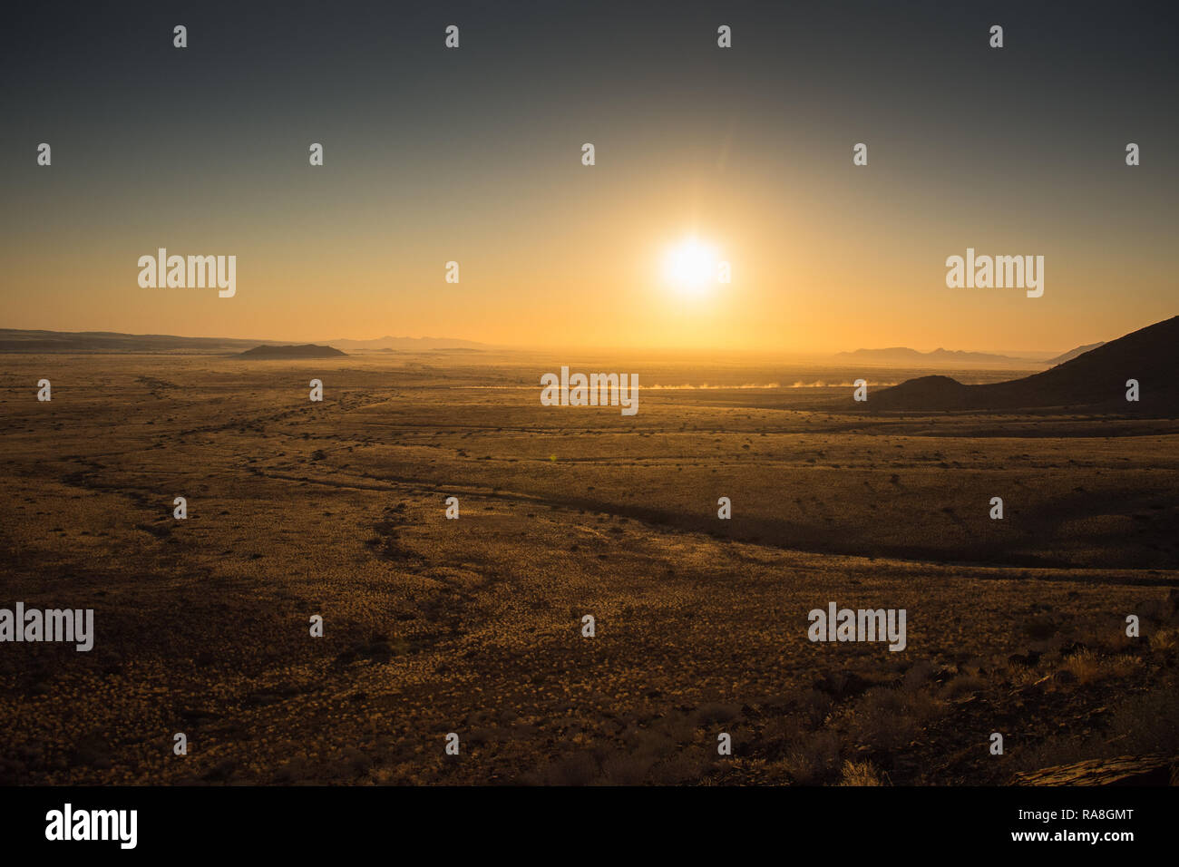 Sunset in the namibien desert Stock Photo