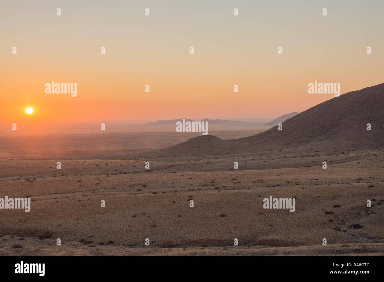 Sunset in the namibien desert Stock Photo