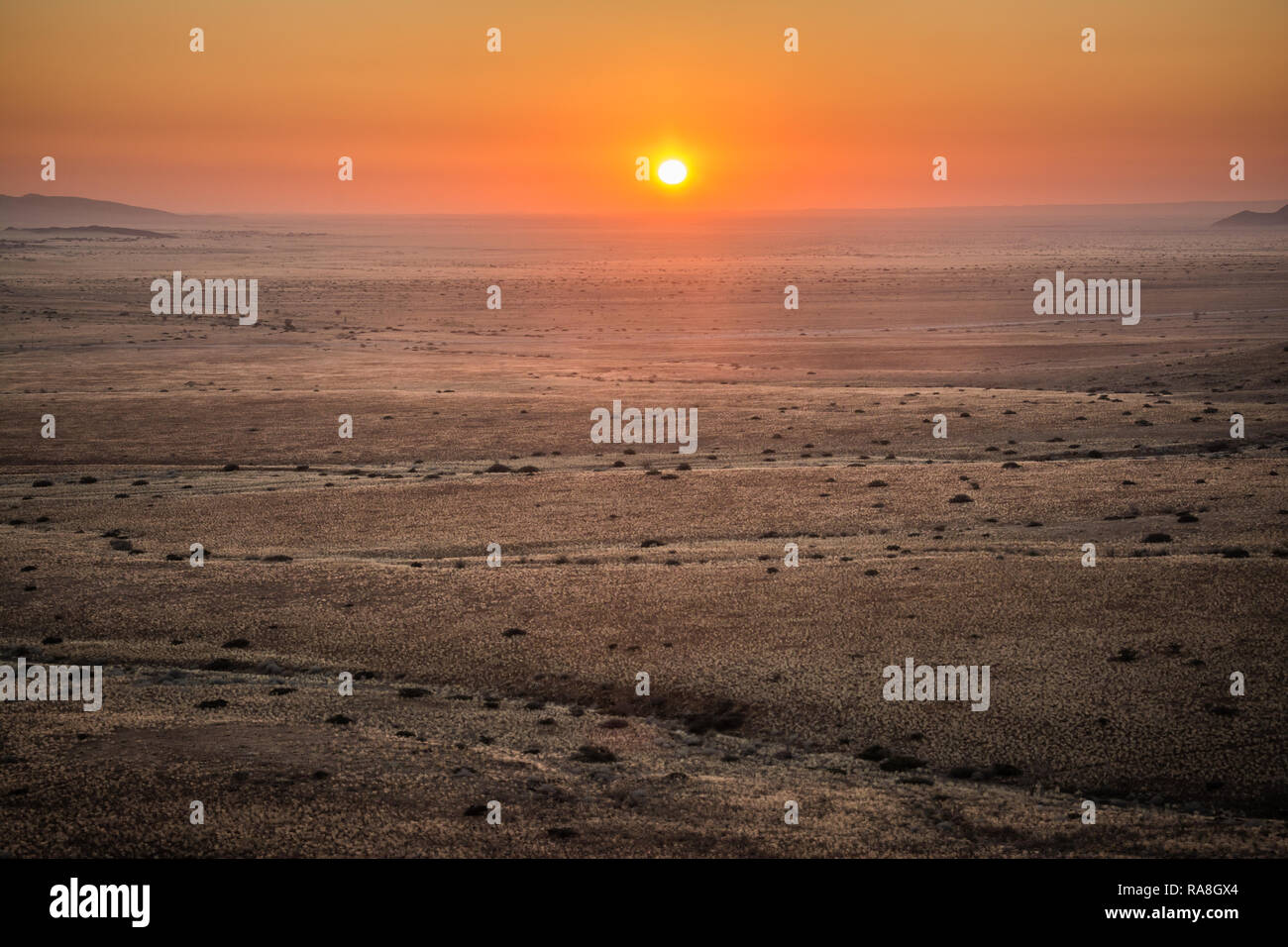 Sunset in the namibien desert Stock Photo