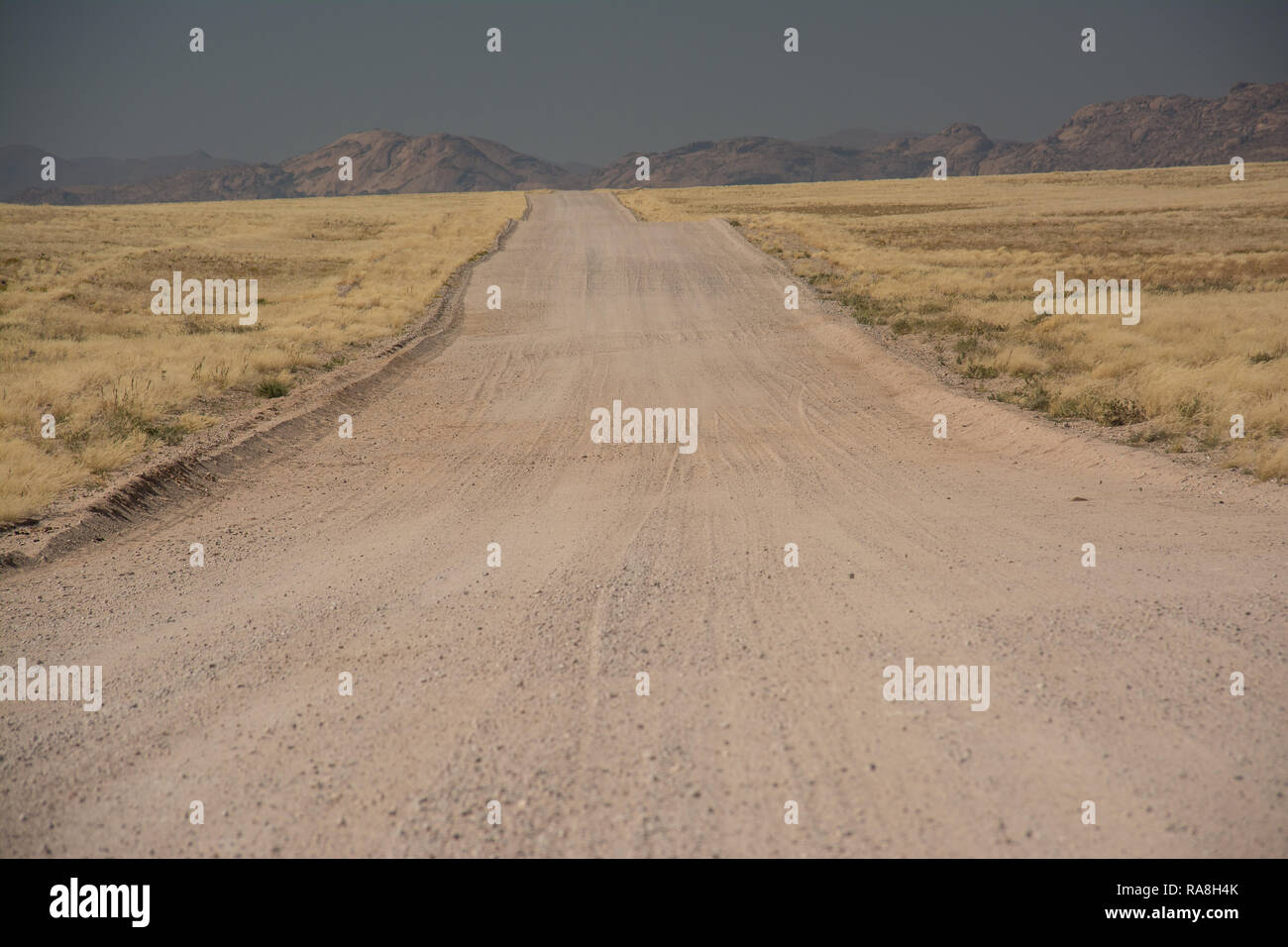 Gravel road in the namibien desert Stock Photo