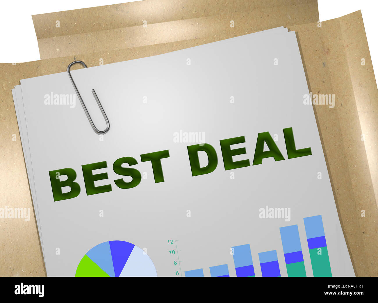 Getting Best Deal 3D illustration of BEST DEAL title on business document Stock Photo - Alamy