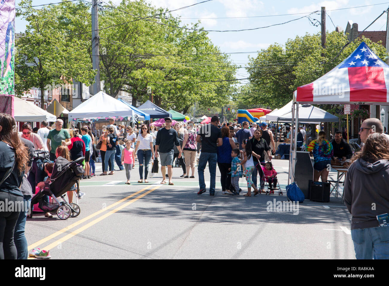 Babylon, New York, USA - 3 June 2017: People enjoying the annual