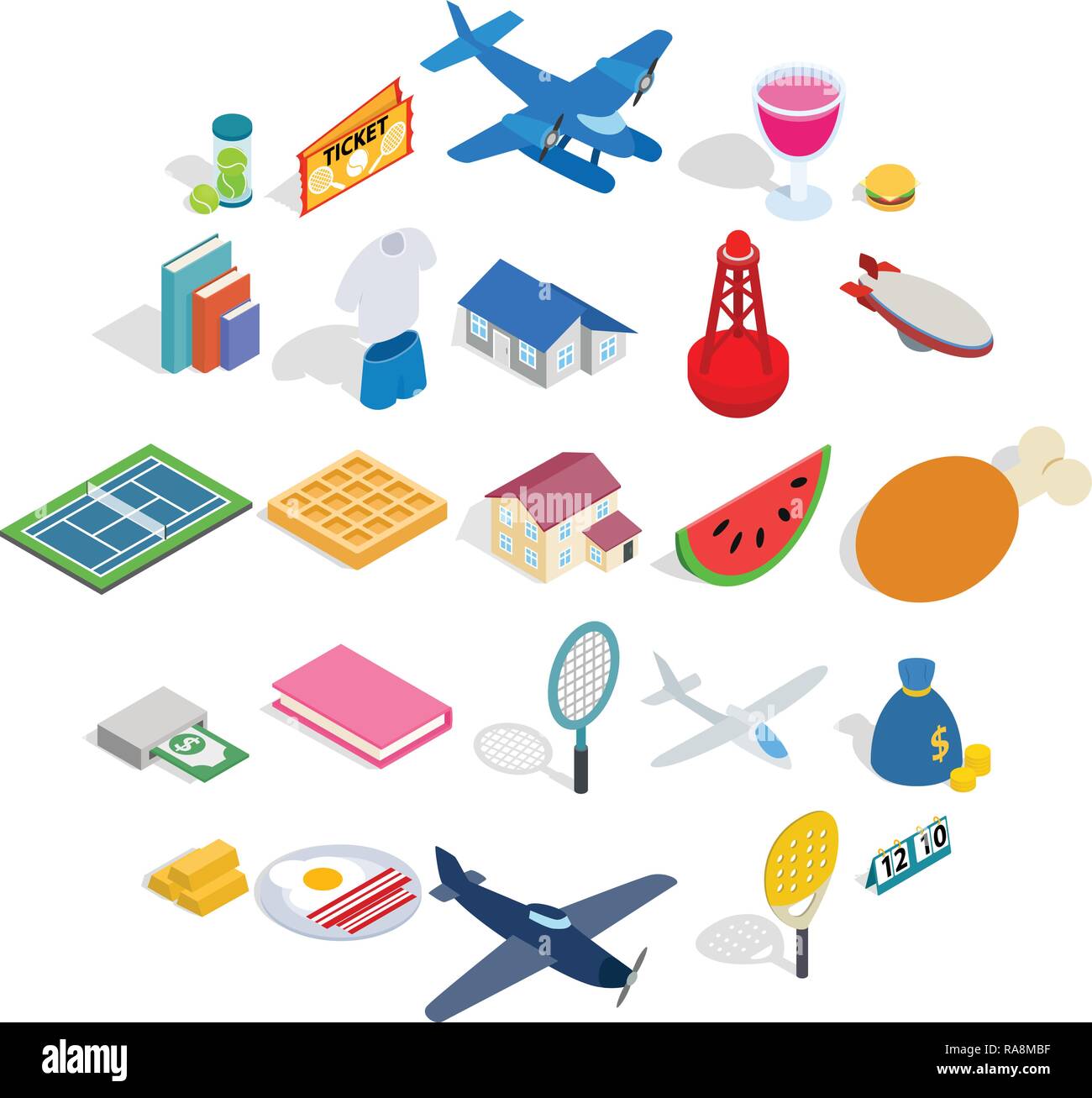 Plenty icons set, isometric style Stock Vector