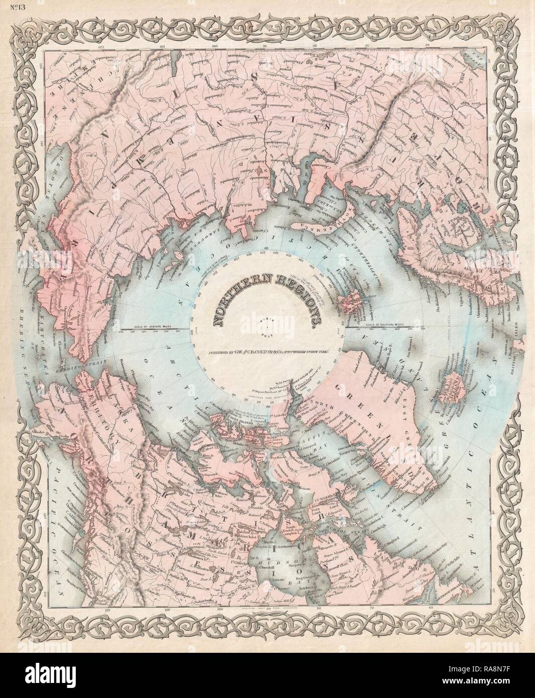 Vintage geographic north pole map hires stock photography and images
