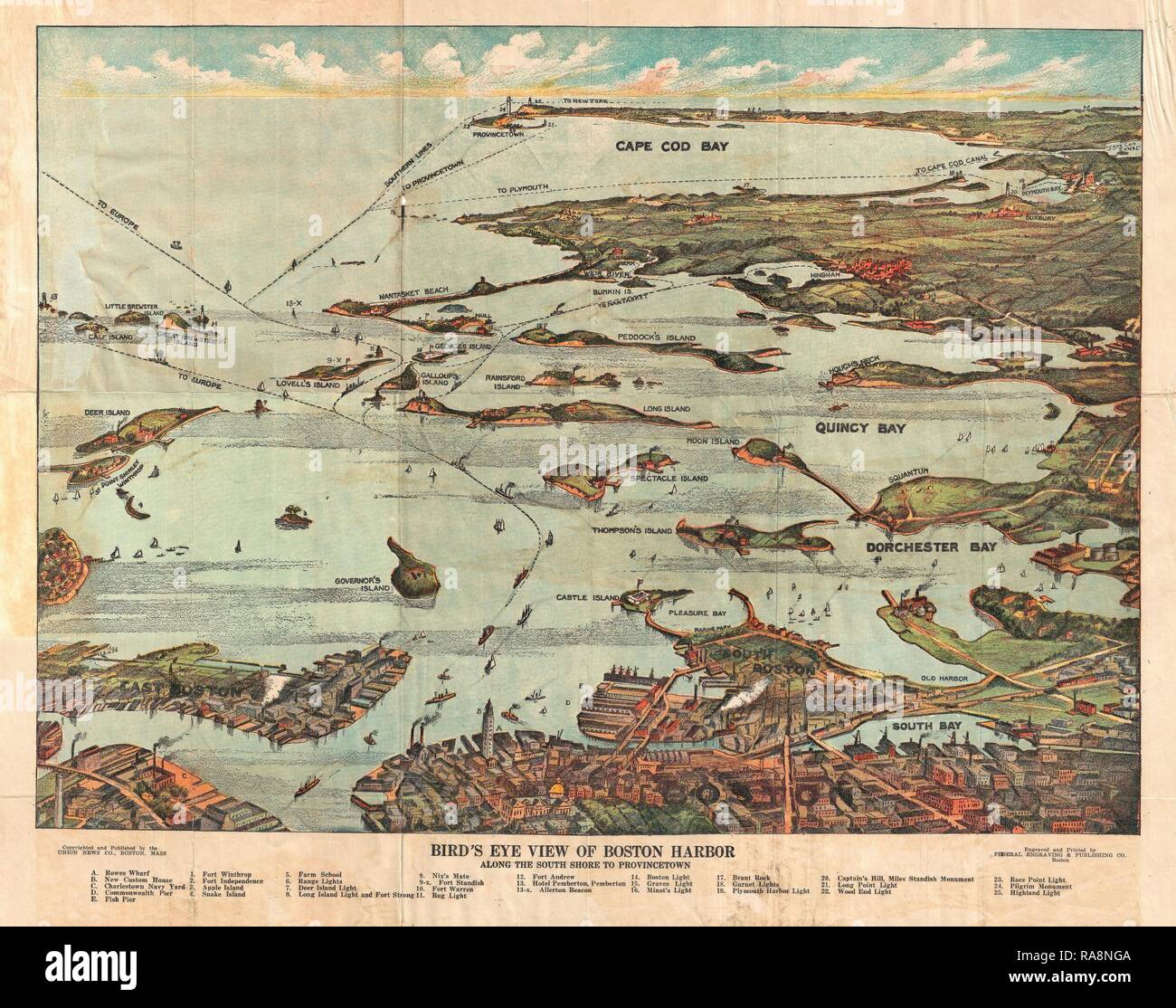 Harbor Map Cod 1899, View Map of Boston Harbor from Boston to Cape Cod and ...