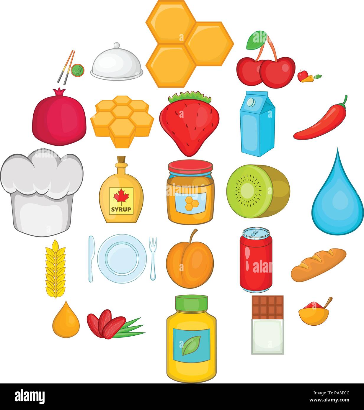 Vegetarian cuisine icons set, cartoon style Stock Vector Image & Art ...