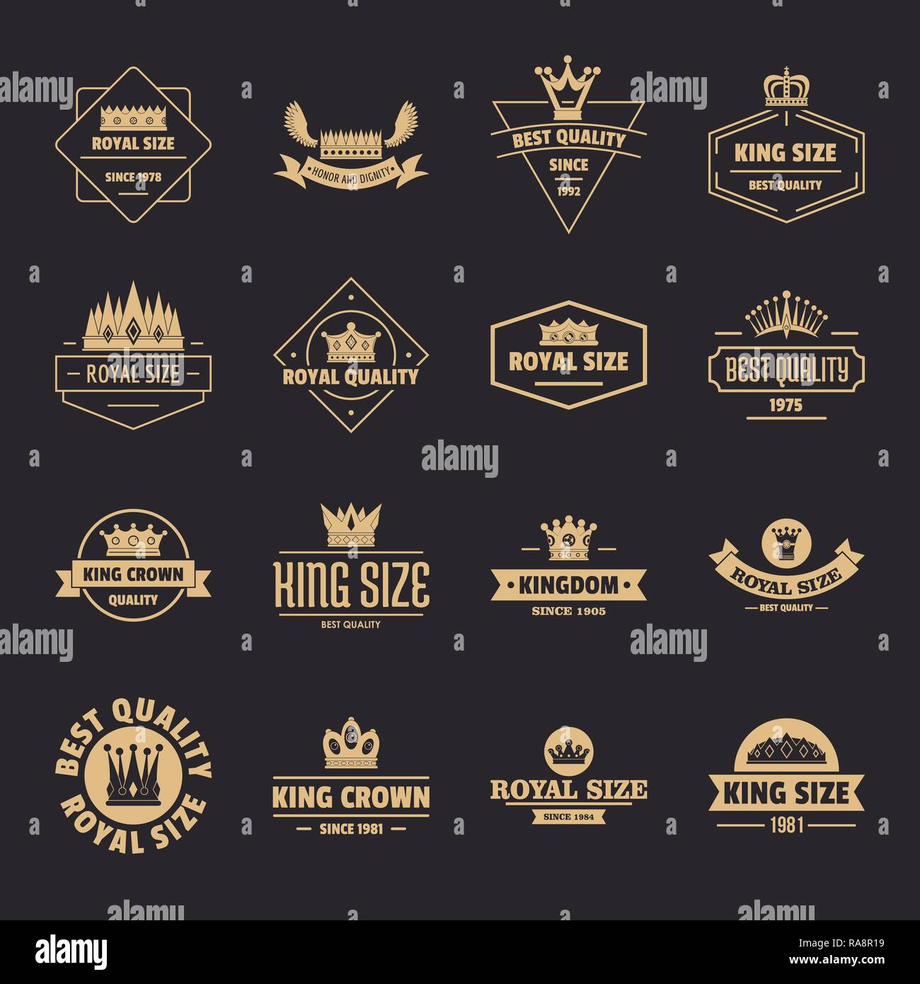 Crown royal logo icons set, simple style Stock Vector Image & Art - Alamy
