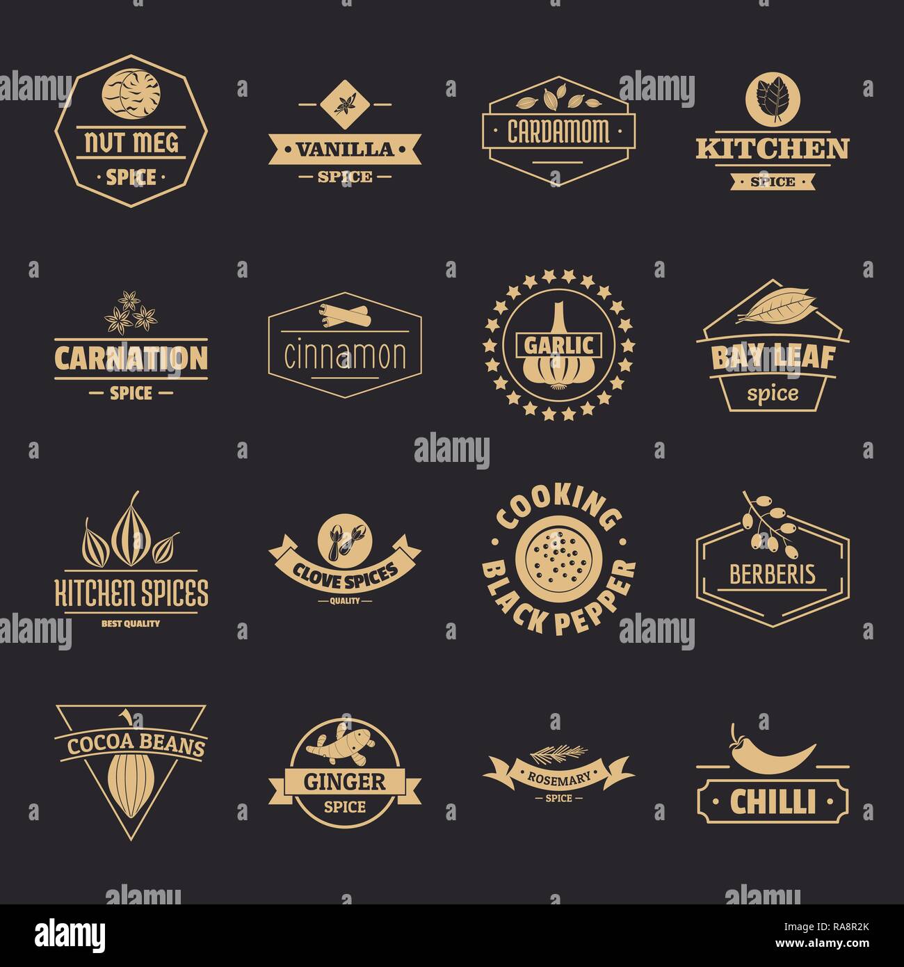 Spice logo icons set, simple style Stock Vector Image & Art Alamy