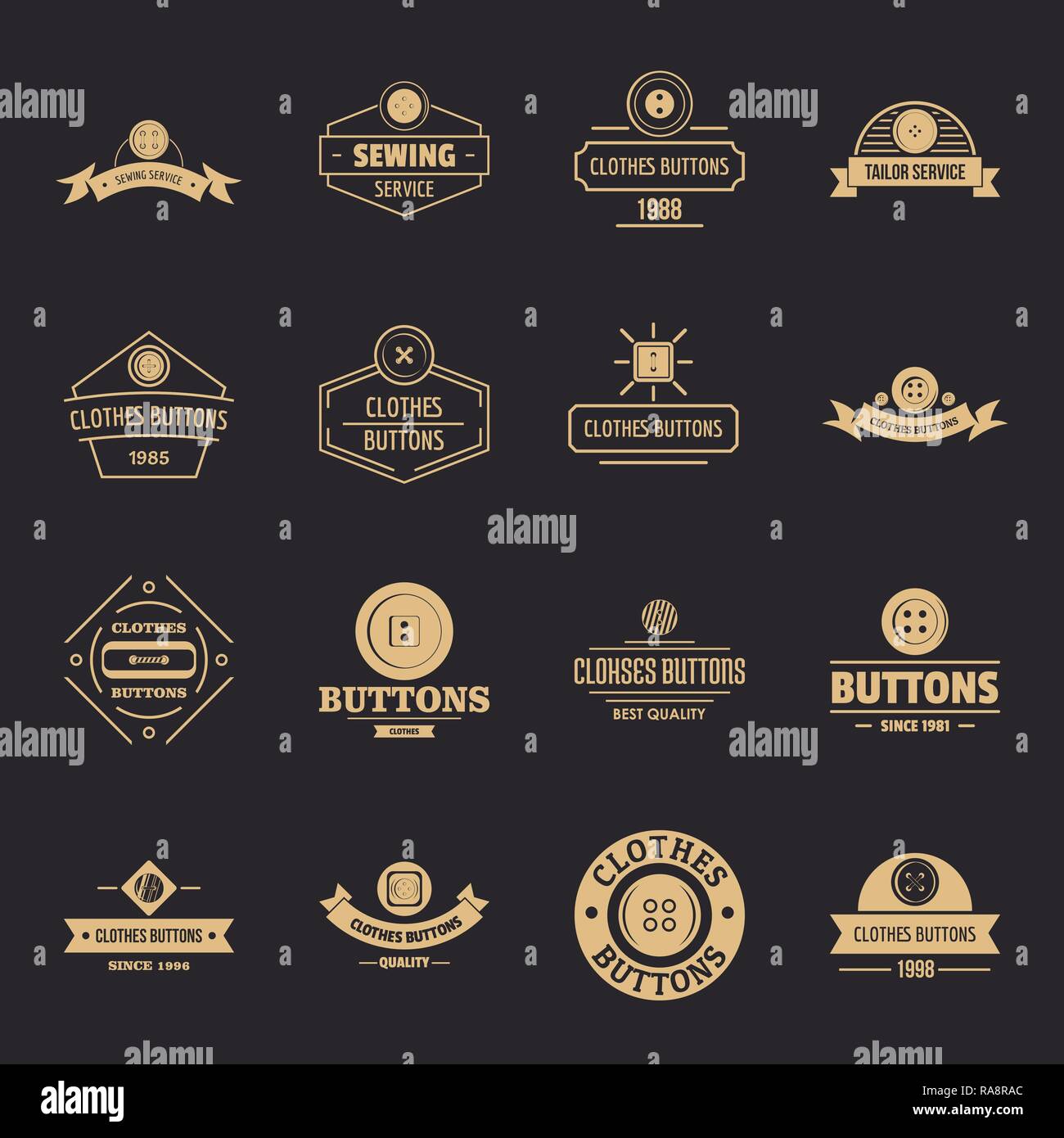 Vector : Circle Shape Vintage Style Must Have Icon, Button Or