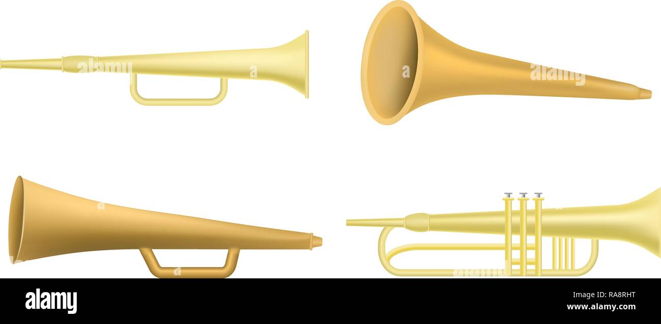 Trumpet icon set, realistic style Stock Vector Image & Art - Alamy
