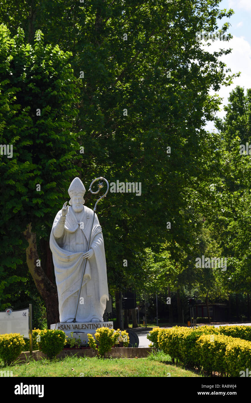 Valentine's day. Statue of Valentine who protects lovers Stock Photo