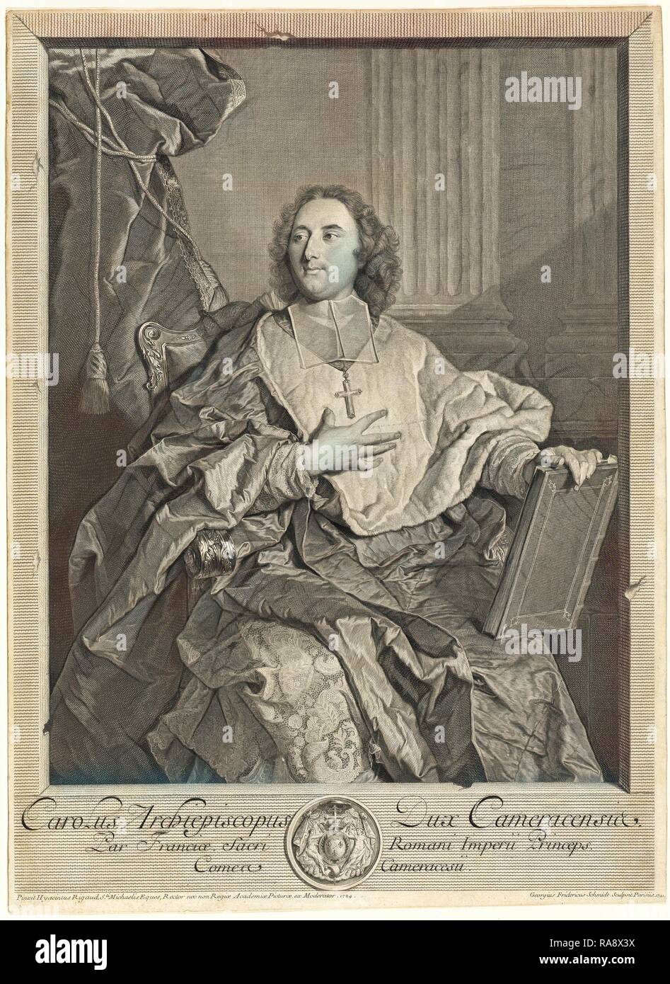 Georg Friedrich Schmidt after Hyacinthe Rigaud, Monseigneur Louis-Charles d'Orléans de Saint-Albin, Archbishop of reimagined Stock Photo