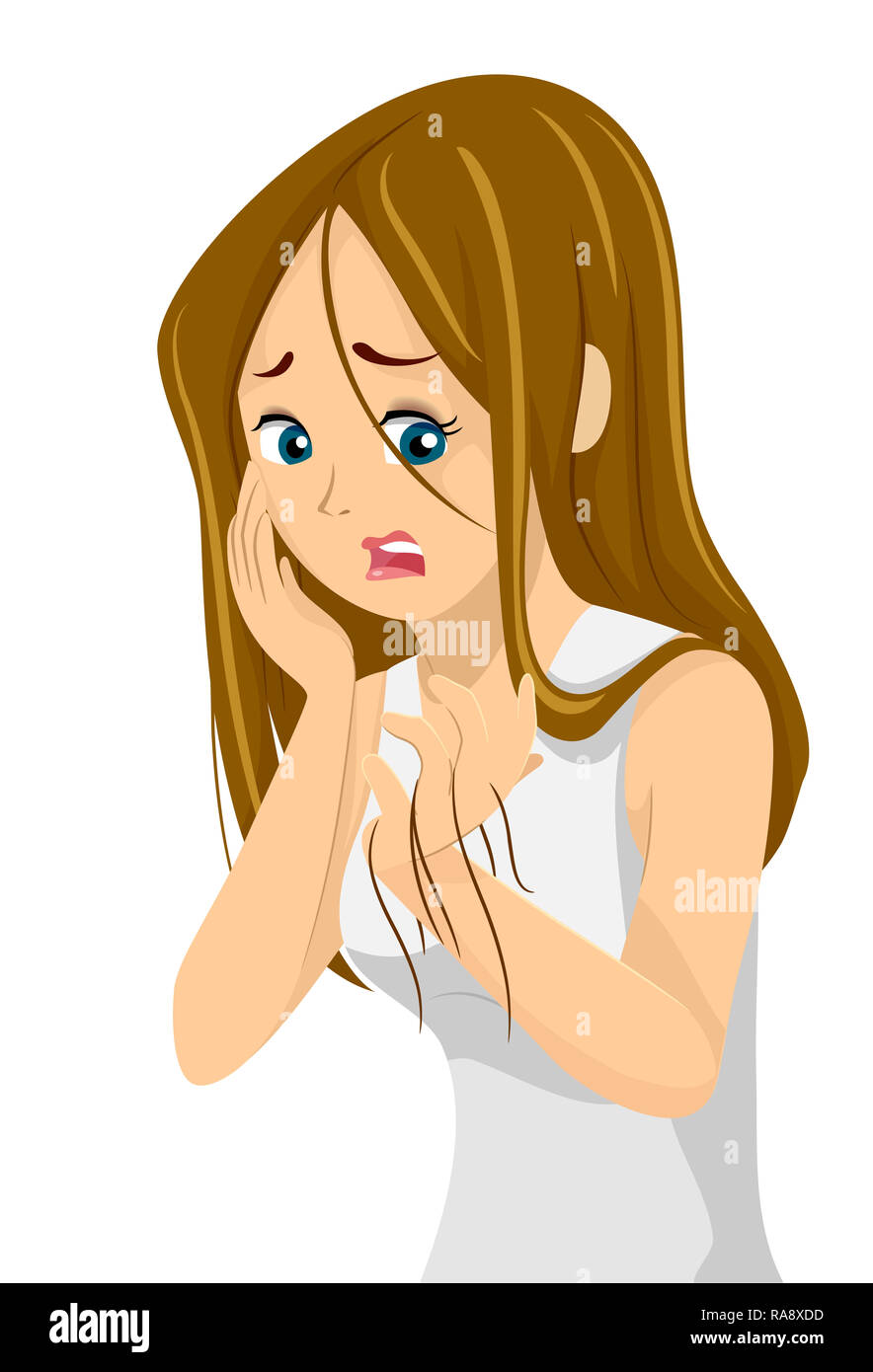 Cartoon Worried Girl Stock Photos & Cartoon Worried Girl Stock Images