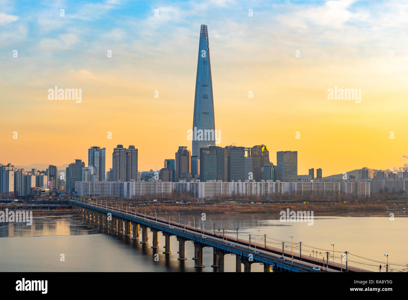 Seoul City Skyline,South Korea. Stock Photo