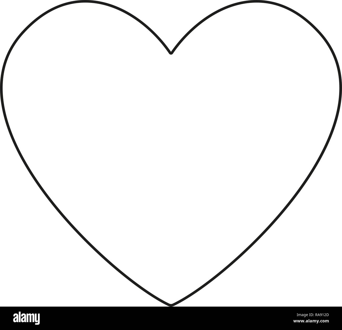 Line art black and white heart symbol Stock Vector Image & Art Alamy