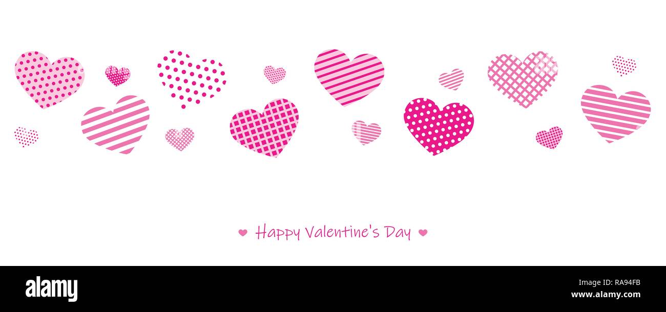 pink valentines day card with pattern hearts vector illustration EPS10 ...