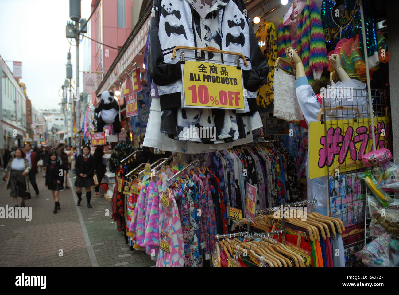 Shoppers in Takeshita street in Harajuku, Tokyo, Japan. Stock Photo