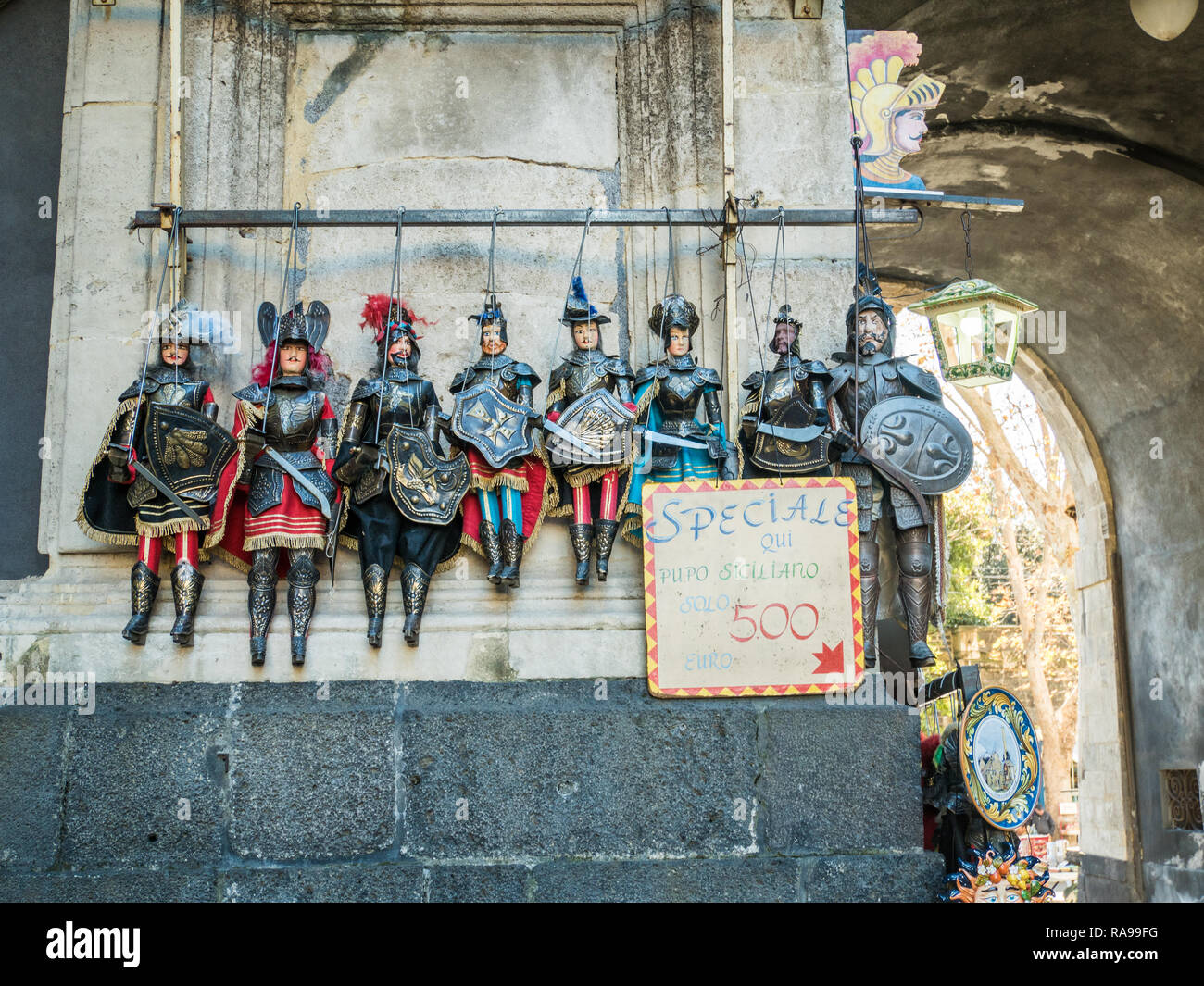 Traditional Sicilian puppets in Catania, Sicily, Italy Stock