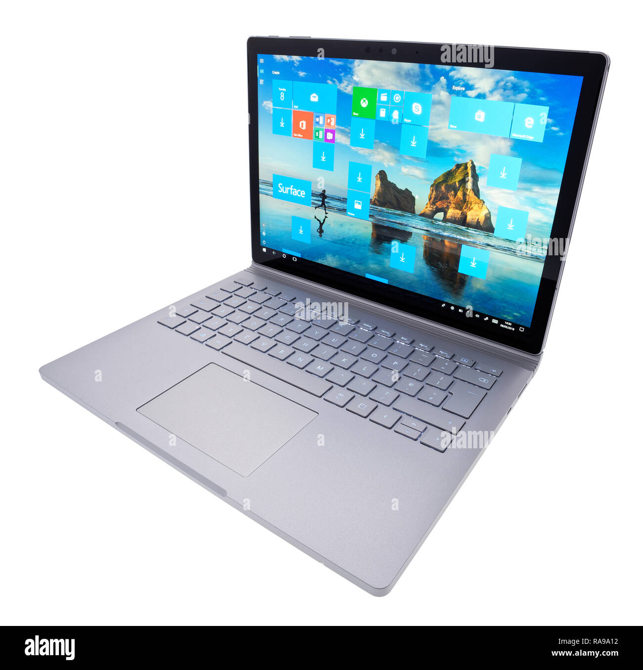 Microsoft Surface Book, versatile laptop computer. Stock Photo
