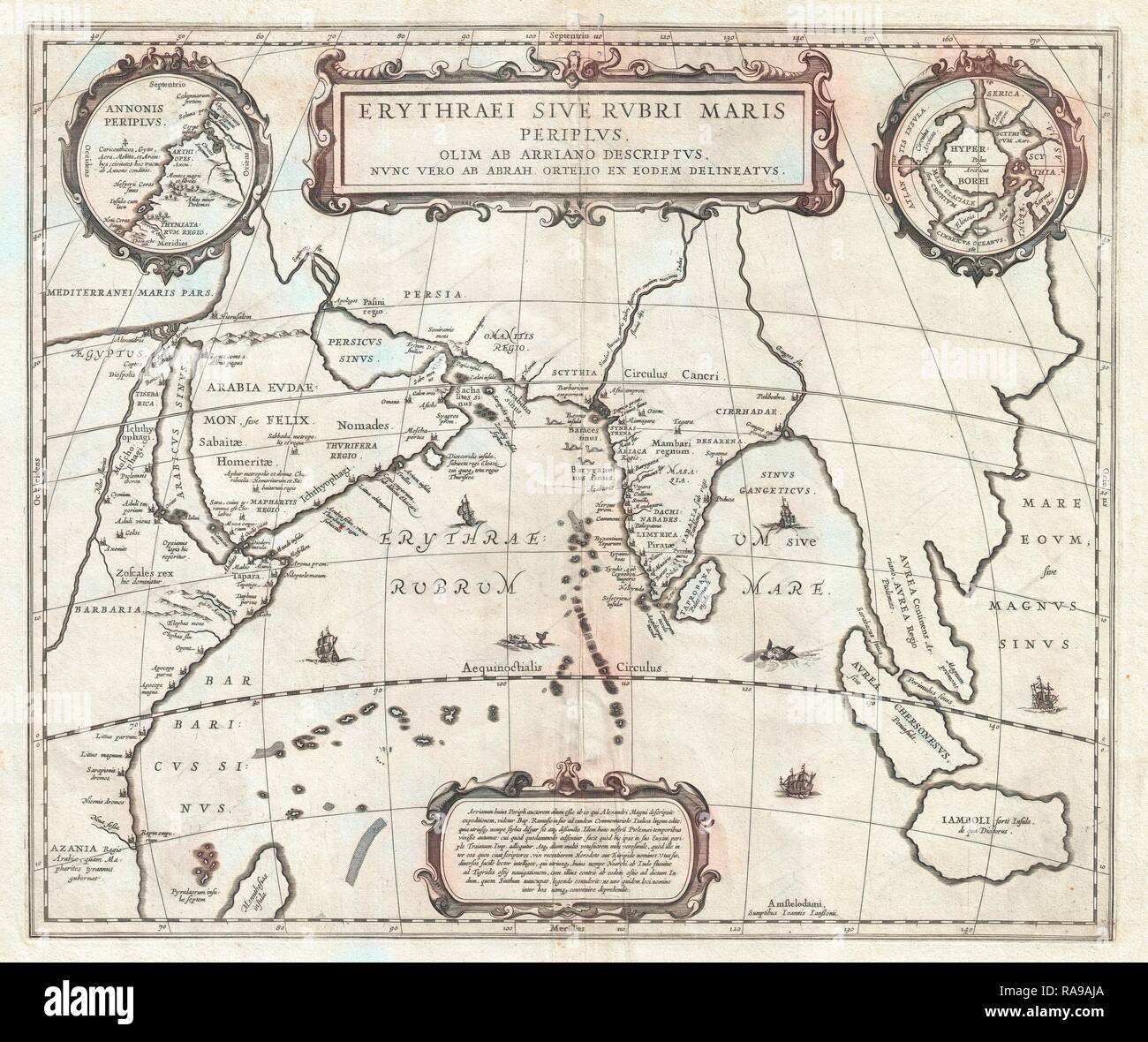 1658, Jansson Map of the Indian Ocean, Erythrean Sea in Antiquity ...