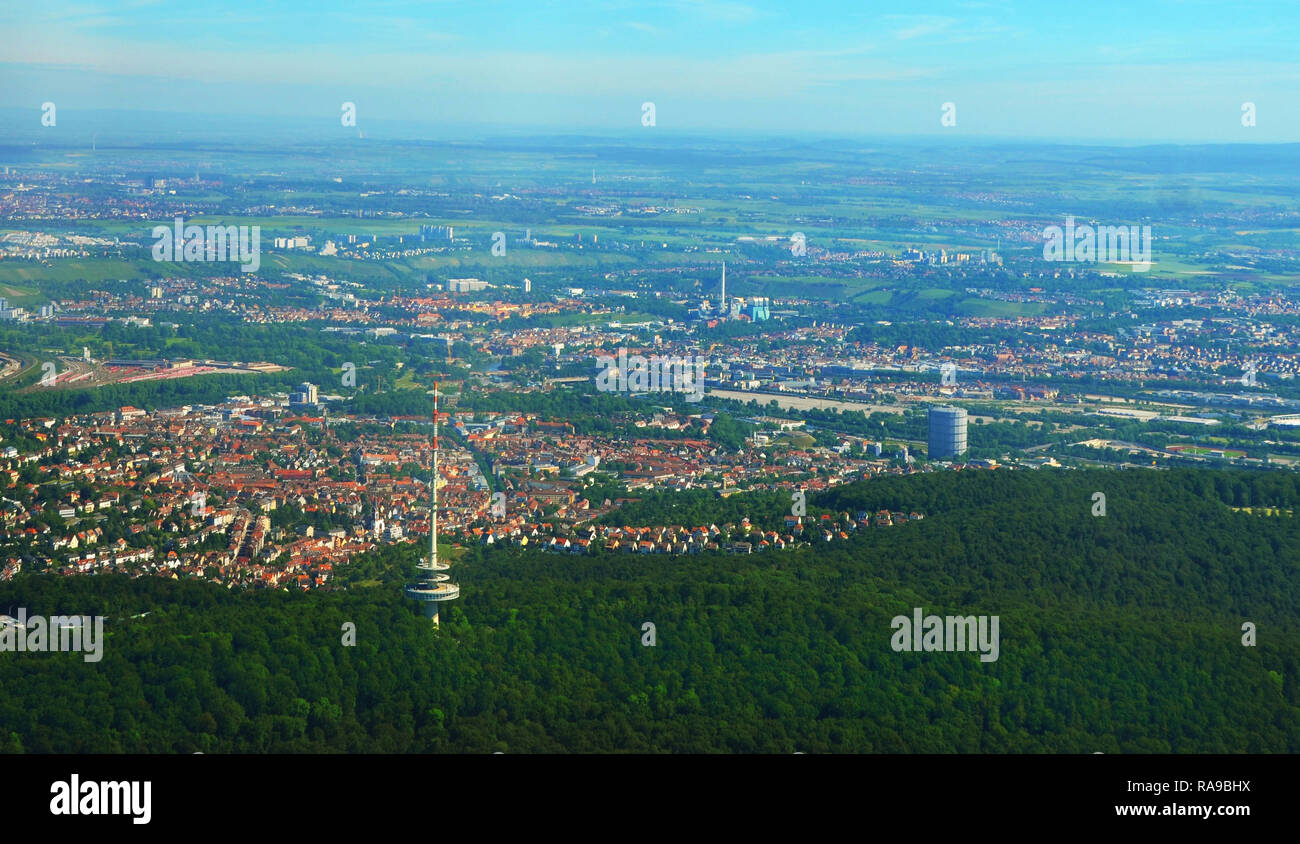 Stuttgart TV Tower in South Germany, aerial view Stock Photo - Alamy