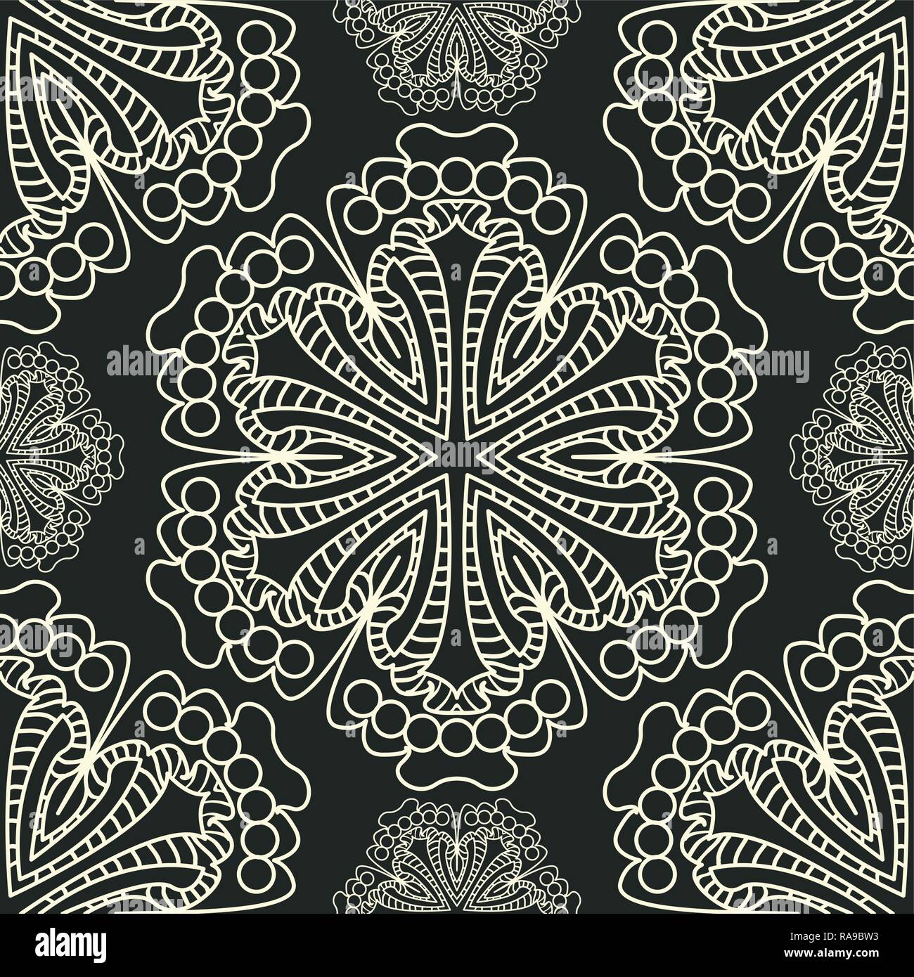 Vector. Seamless damask pattern easily editable vector image Stock ...