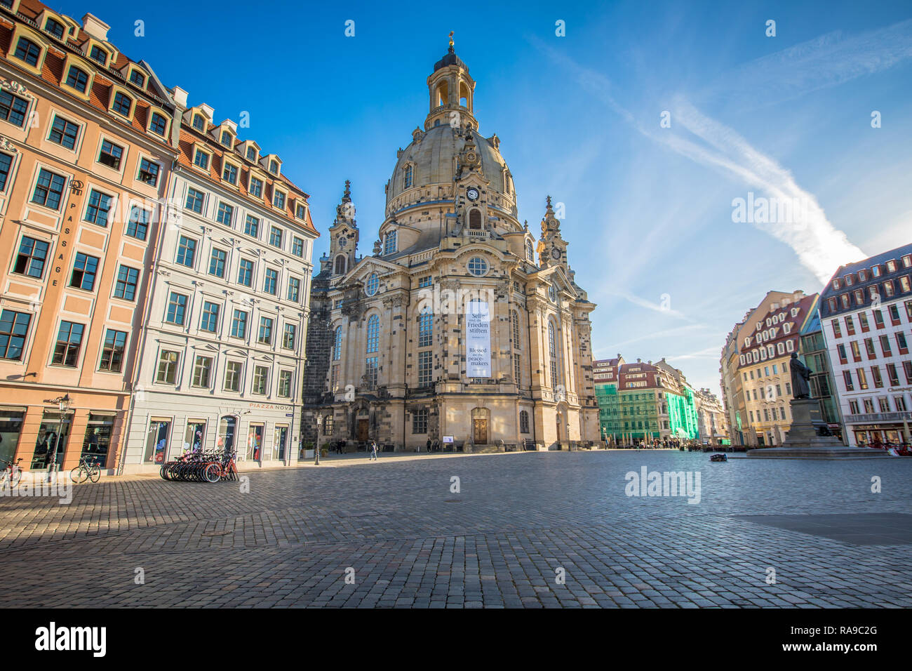 Old church in Dresden Square Stock Photo