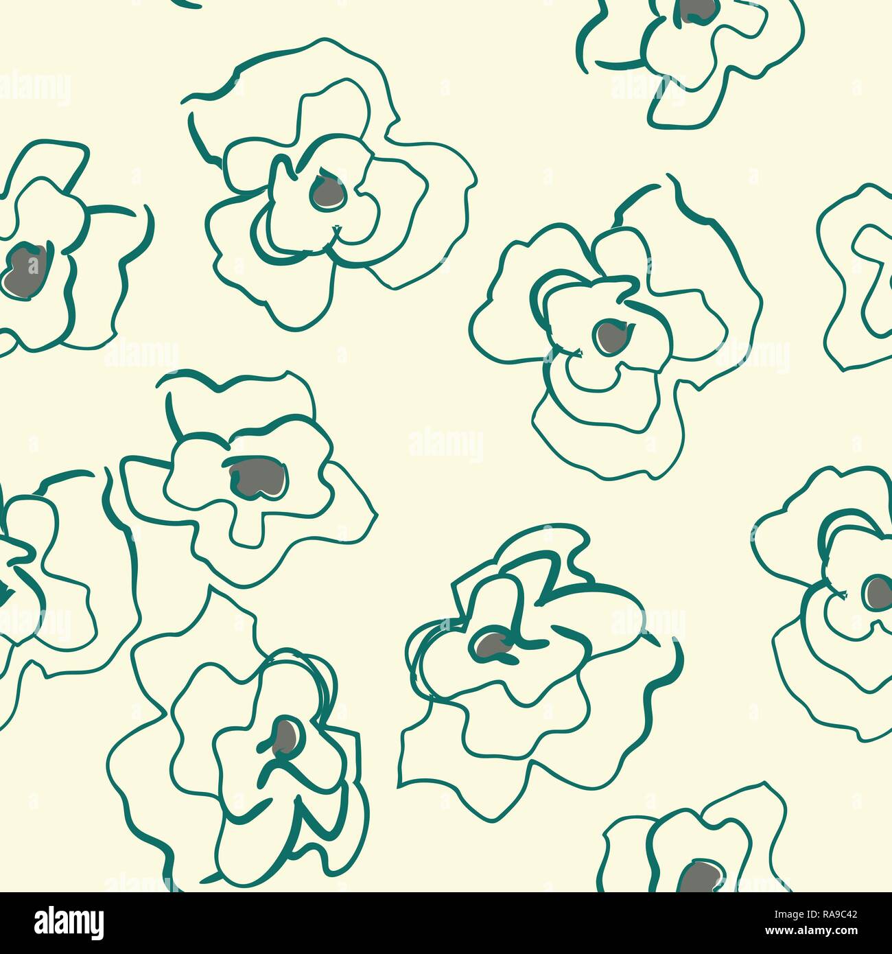 Seamless pattern with decorative poppy flowers on  background. Vector illustration easily editable vector image Stock Vector