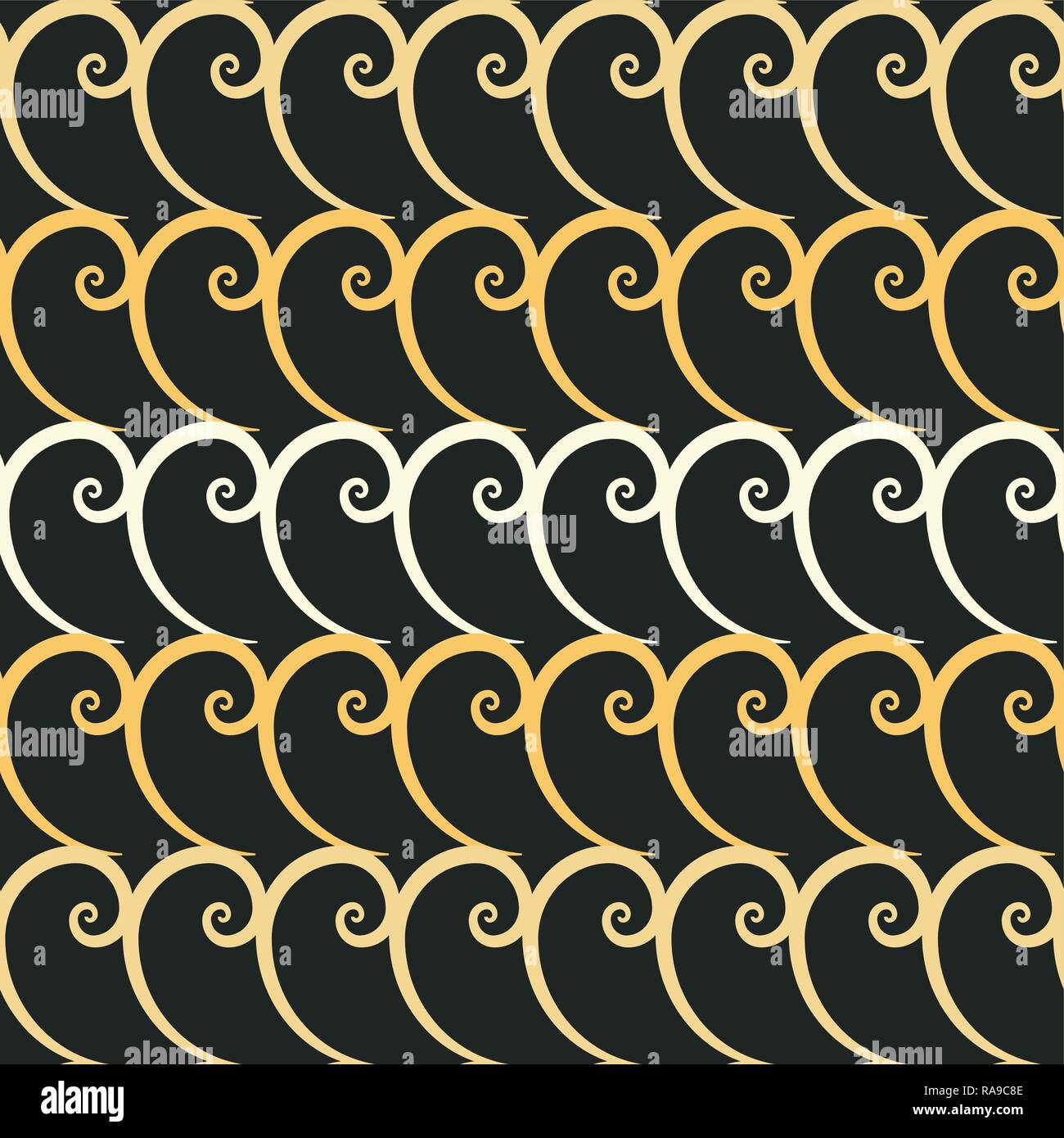 Vector abstract swirls seamless pattern background with hand drawn curl ...