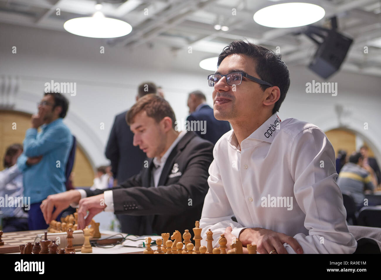 Chess Grandmaster Anish GIRI, Netherlands, NED, Portrait, Portrait,  Portrait, cropped single image, single motive, press conference in front of  the Sparkassen Chess-Meeting 2018 on 13.07.2018 in Dortmund Â