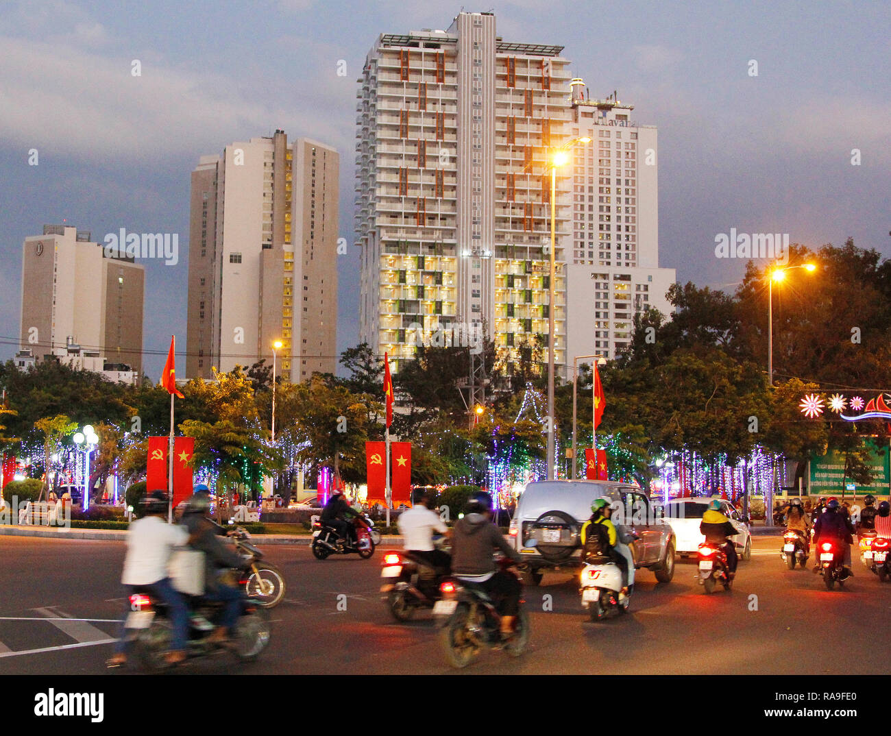 Nha Trang, a coastal city, capital of Khanh Hoa Province, on the South Central Coast of Vietnam, February 5, 2018. (CTK Photo/Jan Rychetsky) Stock Photo