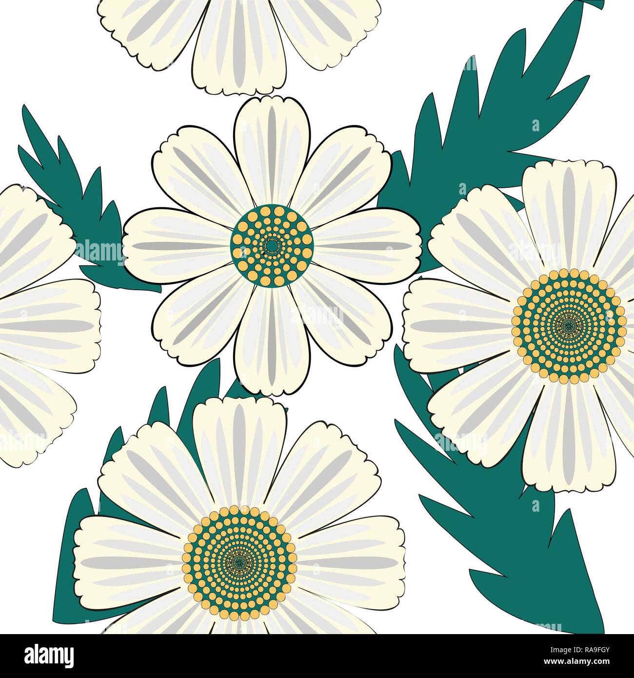 Vector illustration of floral seamless. Easily editable vector image Stock Vector