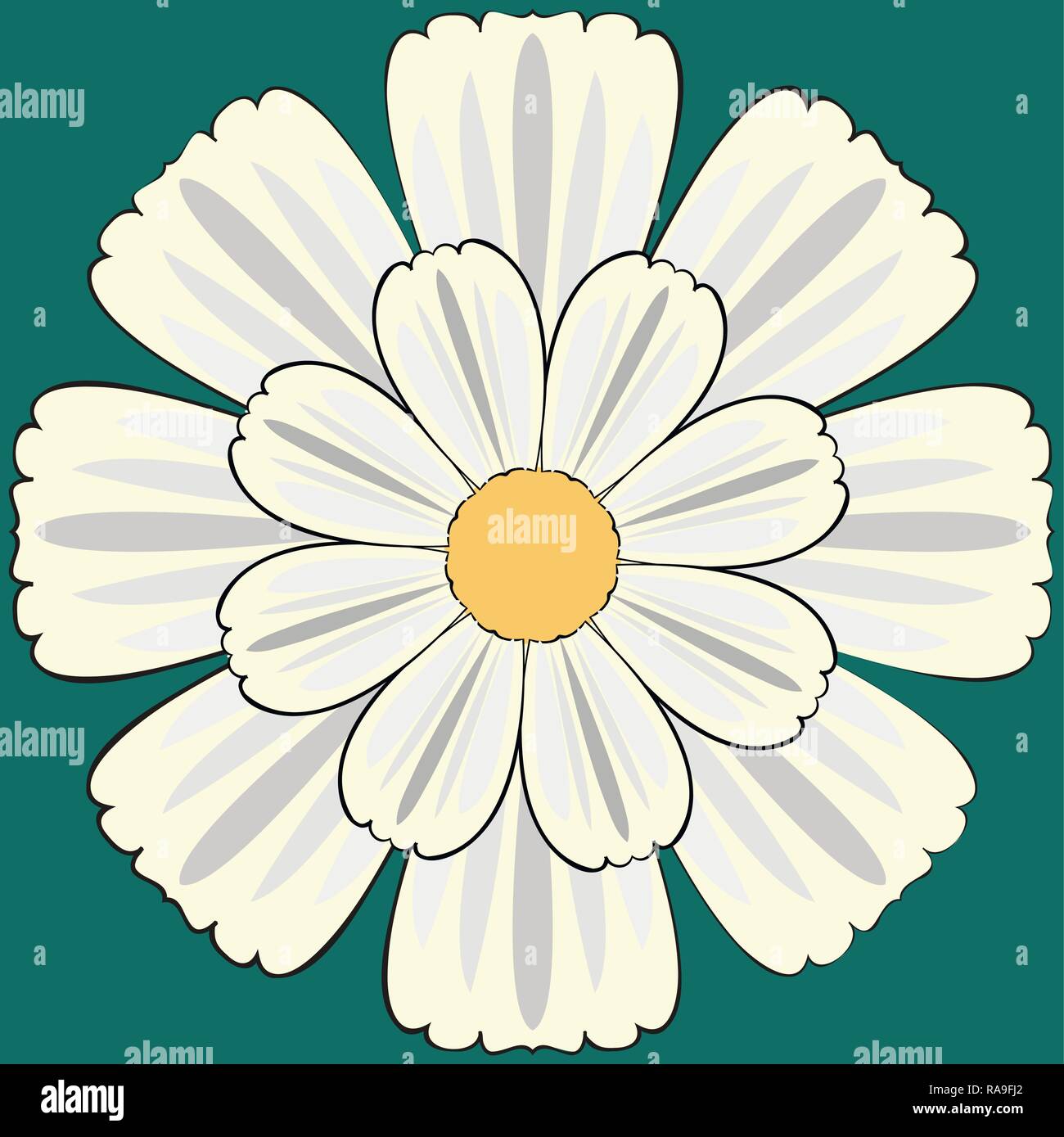 Flower seamless Pattern with Camomiles. Easily editable vector image Stock Vector