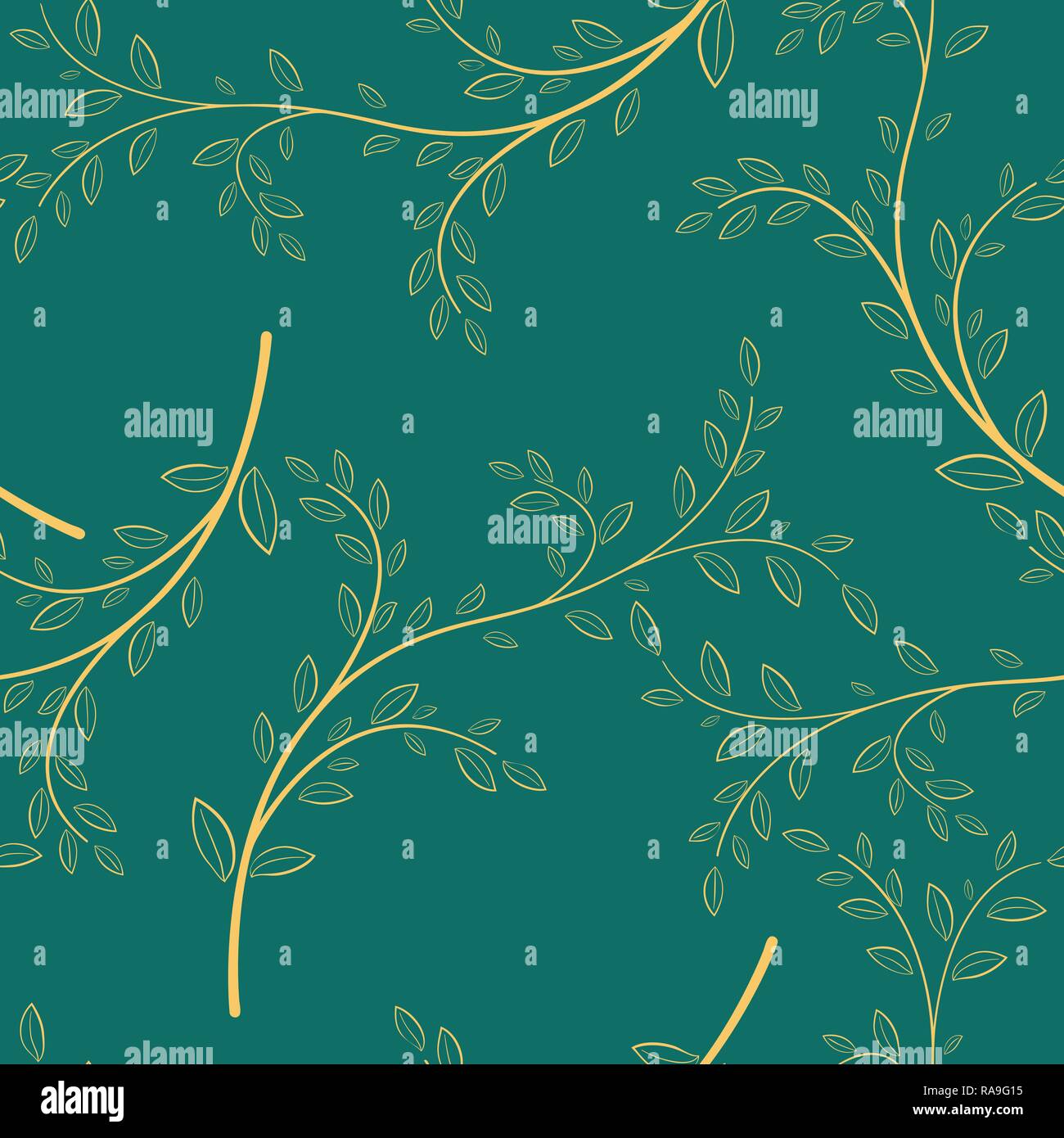 Seamless leaves background Easily editable vector image Stock Vector