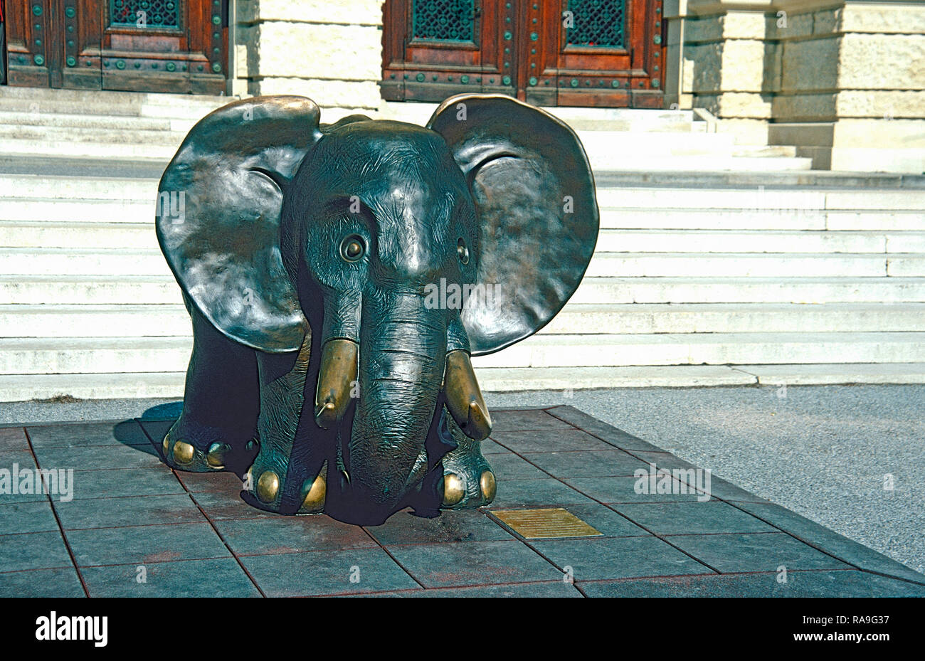 Vienna Austria Afikanische Elephant Statue Europe Stock Photo