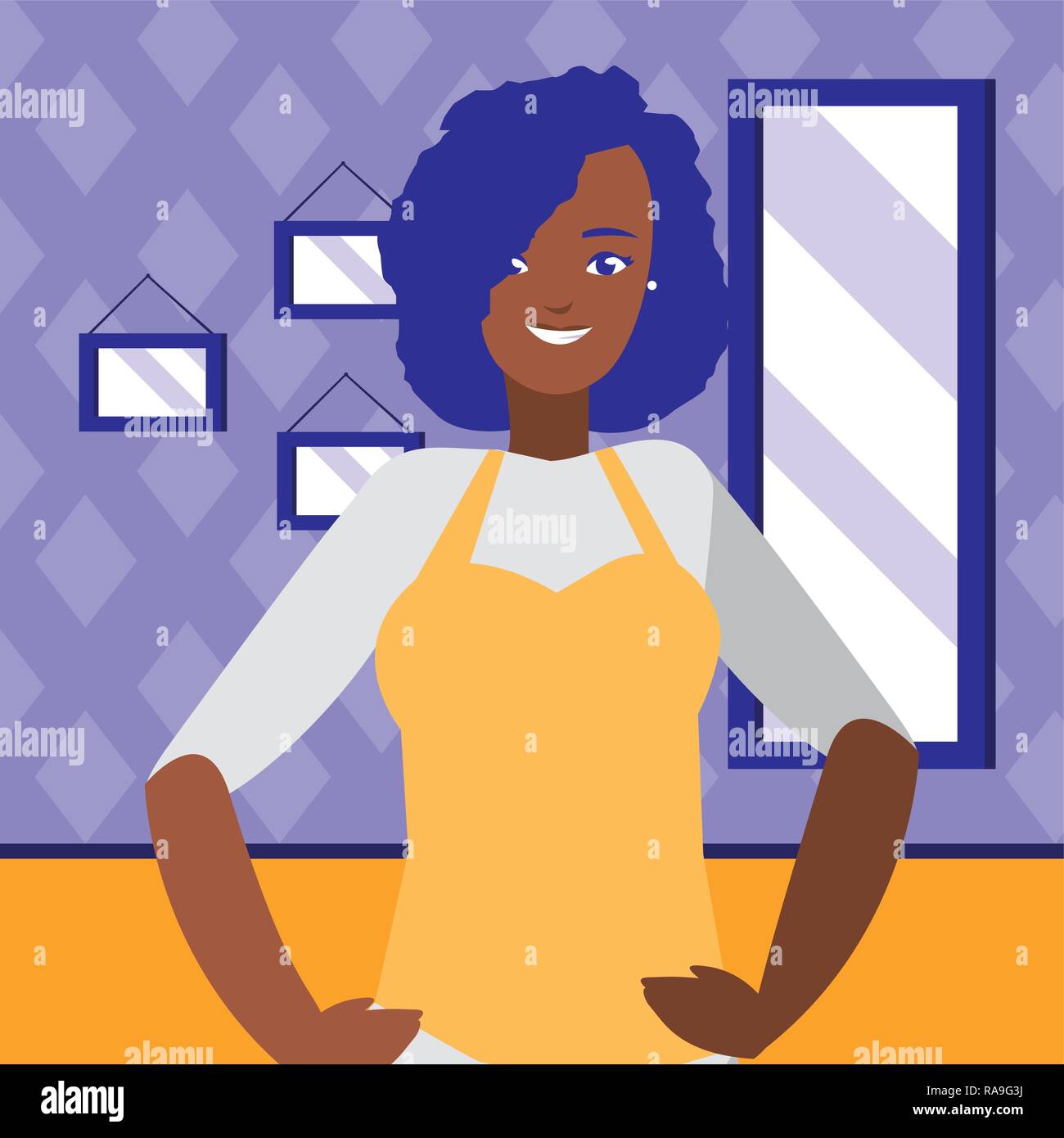 beautiful and young black woman character vector illustration design ...