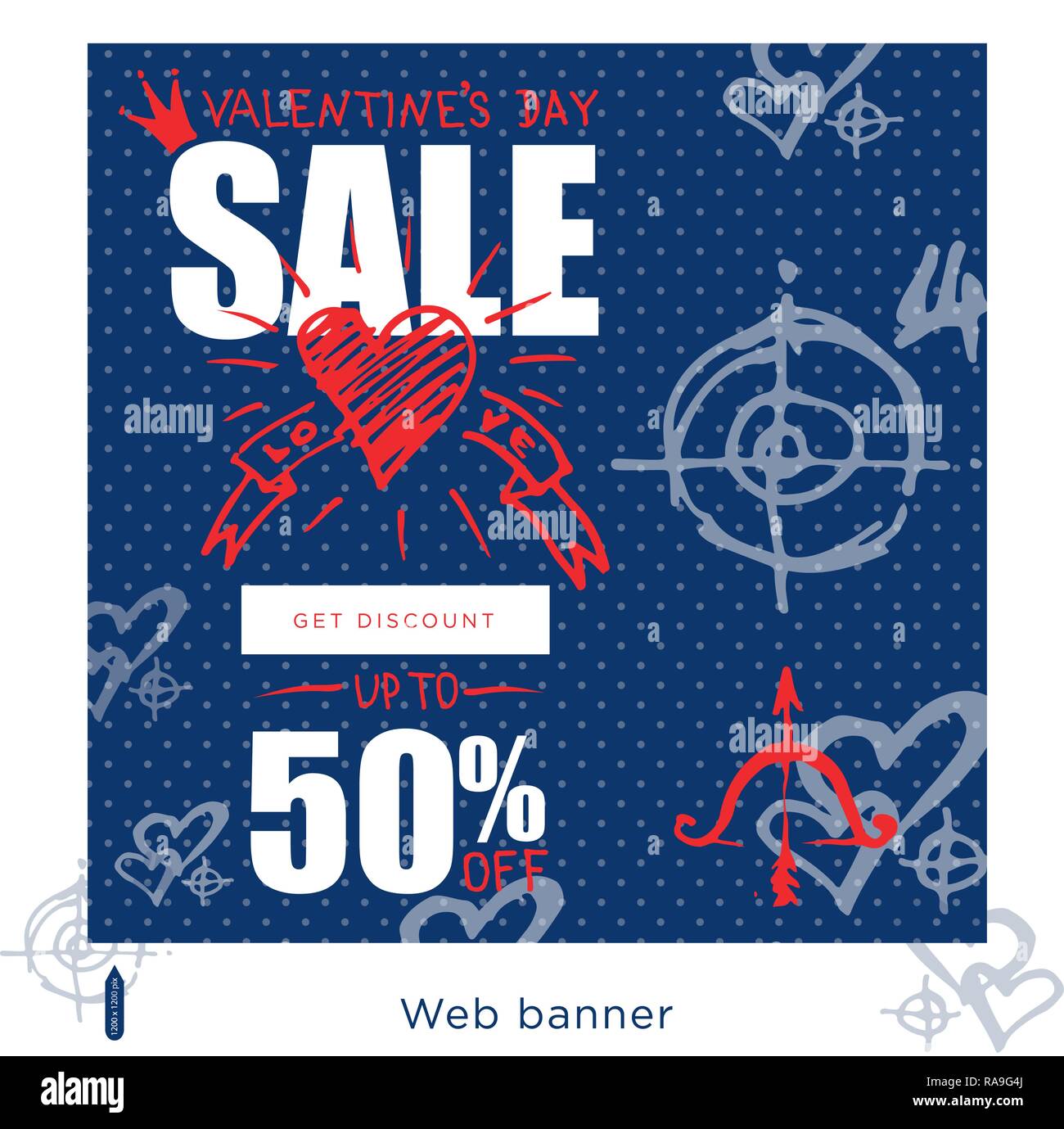 Set Of Sale Valentines Day Web Banner Graphic Element Good Idea