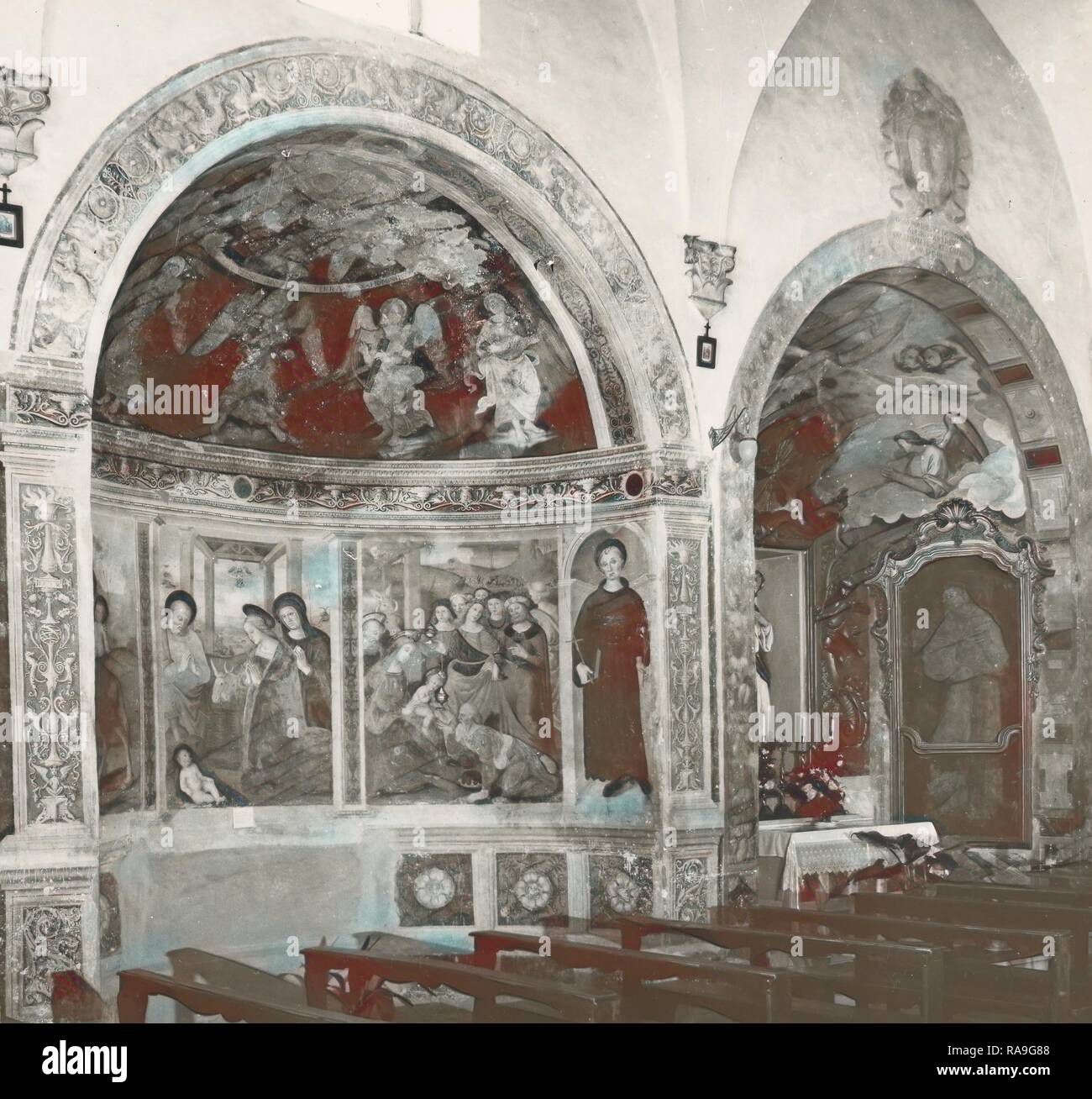 Umbria Perugia Montefalco S. Illuminata, this is my Italy, the italian  country of visual history, Exterior views of reimagined Stock Photo - Alamy, image size:1300x1308