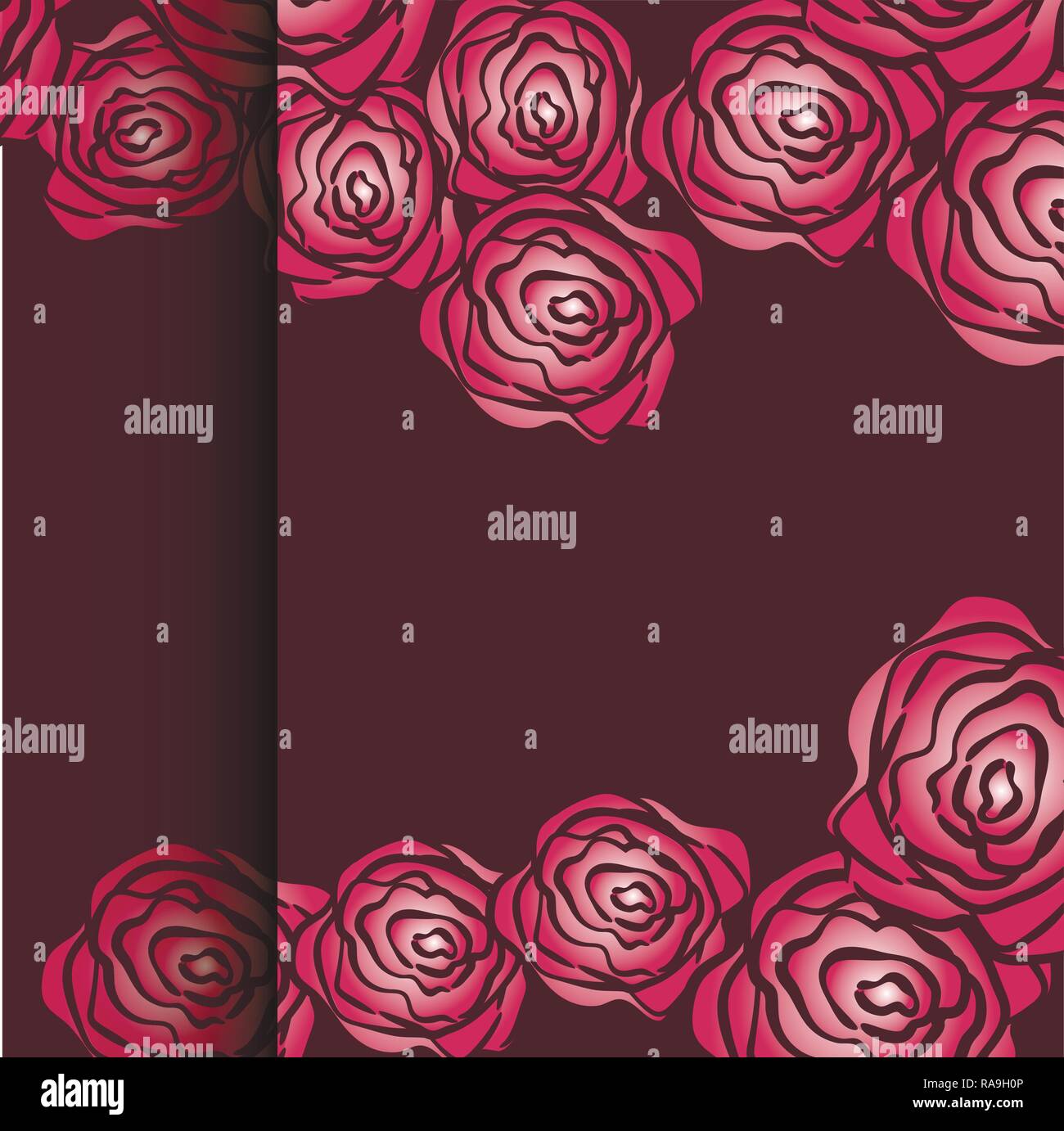 Pink rose. Vector illustration Easily editable vector image Stock ...